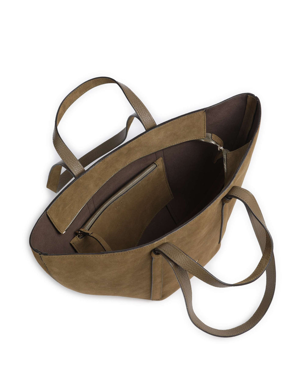 Abro Suede Cosmo Medium Tote bag military