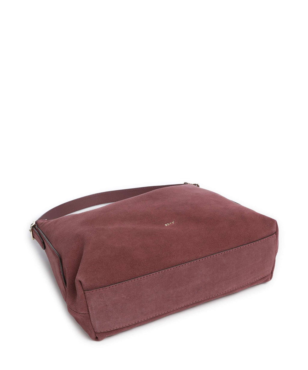 Abro Suede Carina Hobo bag bordeaux