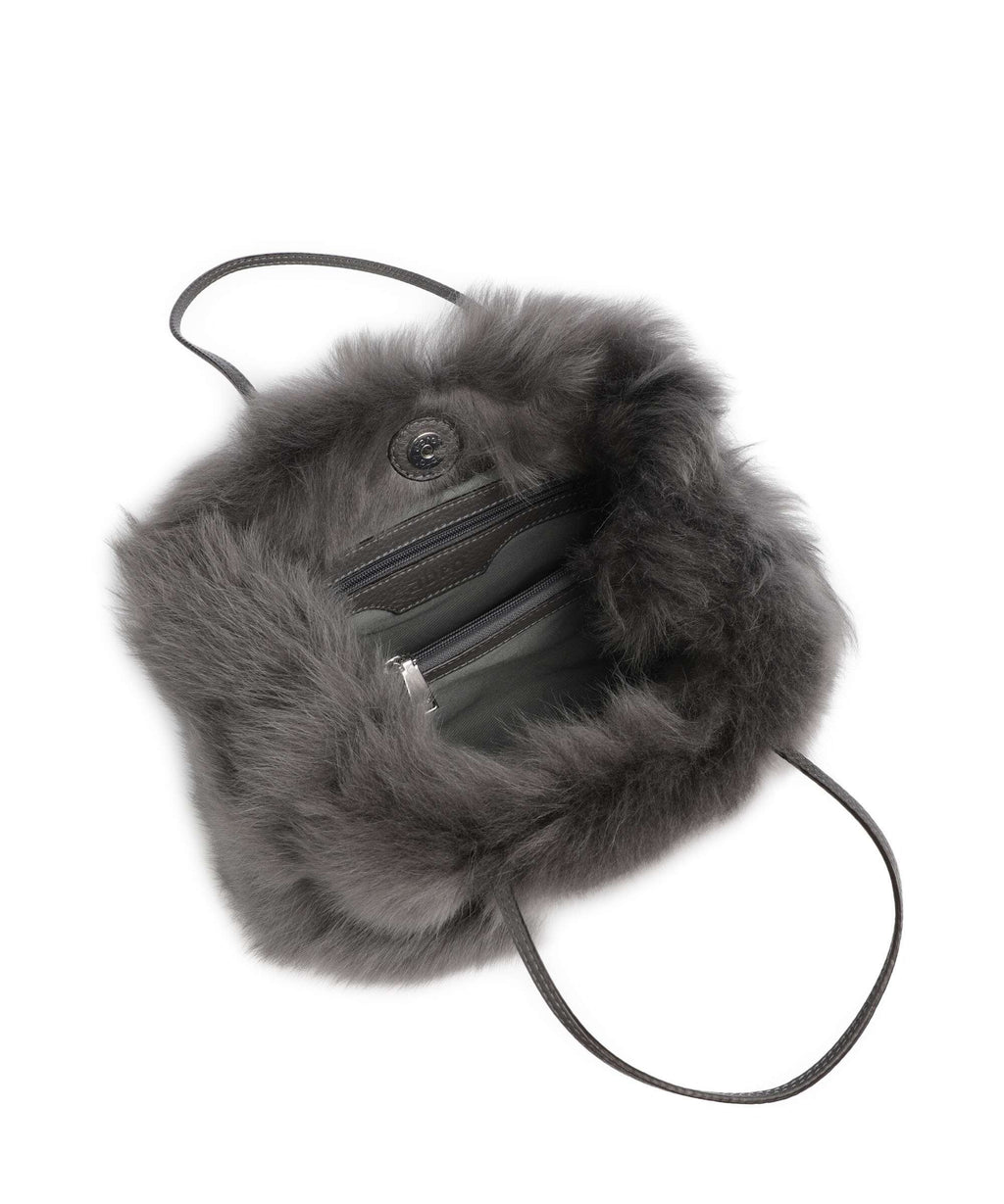 Abro Shearling Noelle Handbag grey