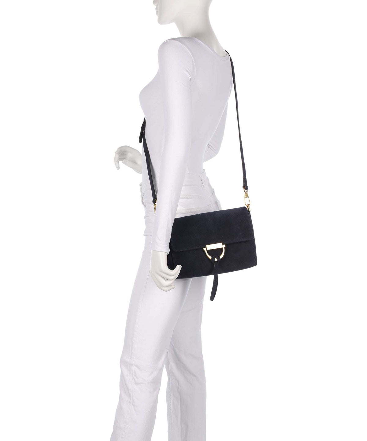Abro Suede Temi Shoulder bag navy