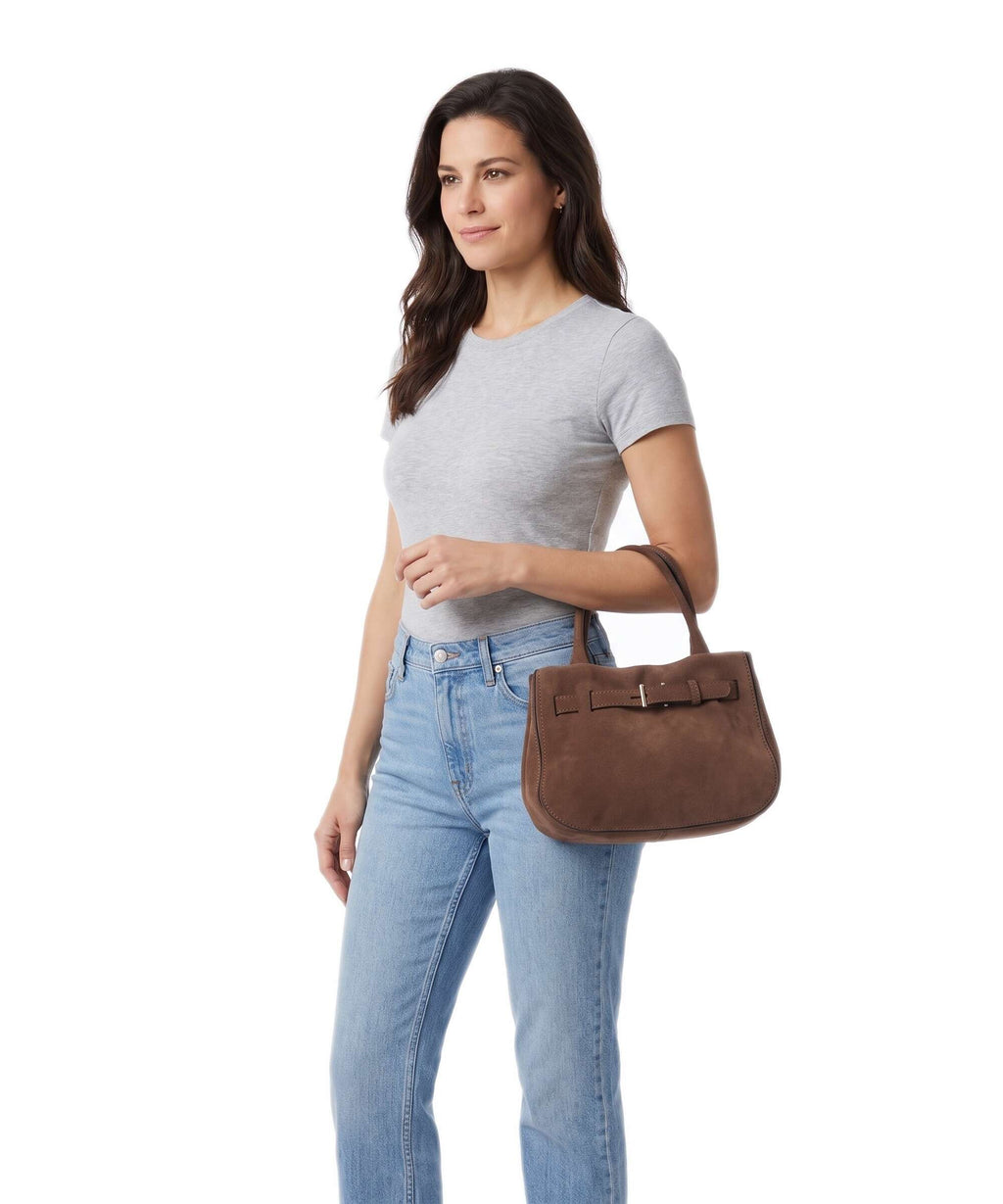 Abro Suede Jill Handbag wood