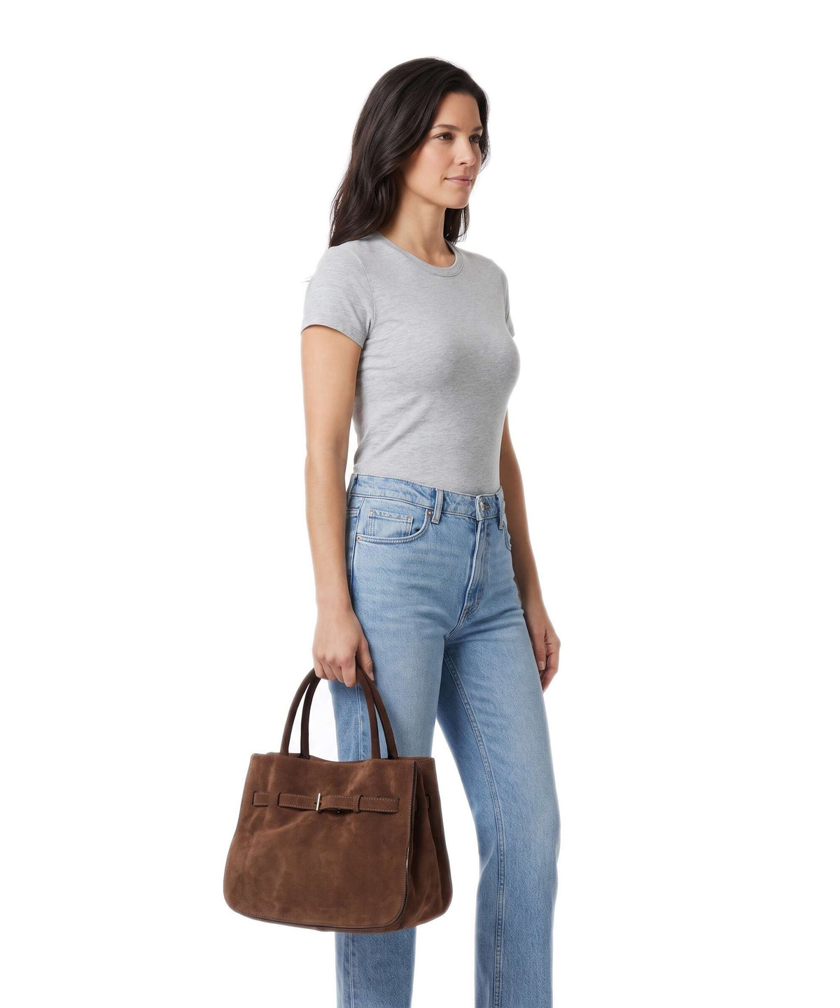 Abro Suede Jill Handbag wood