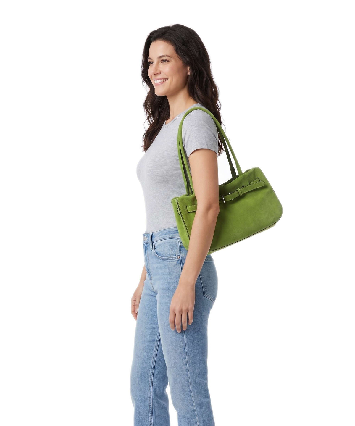 Abro Suede Jill Shoulder bag lime