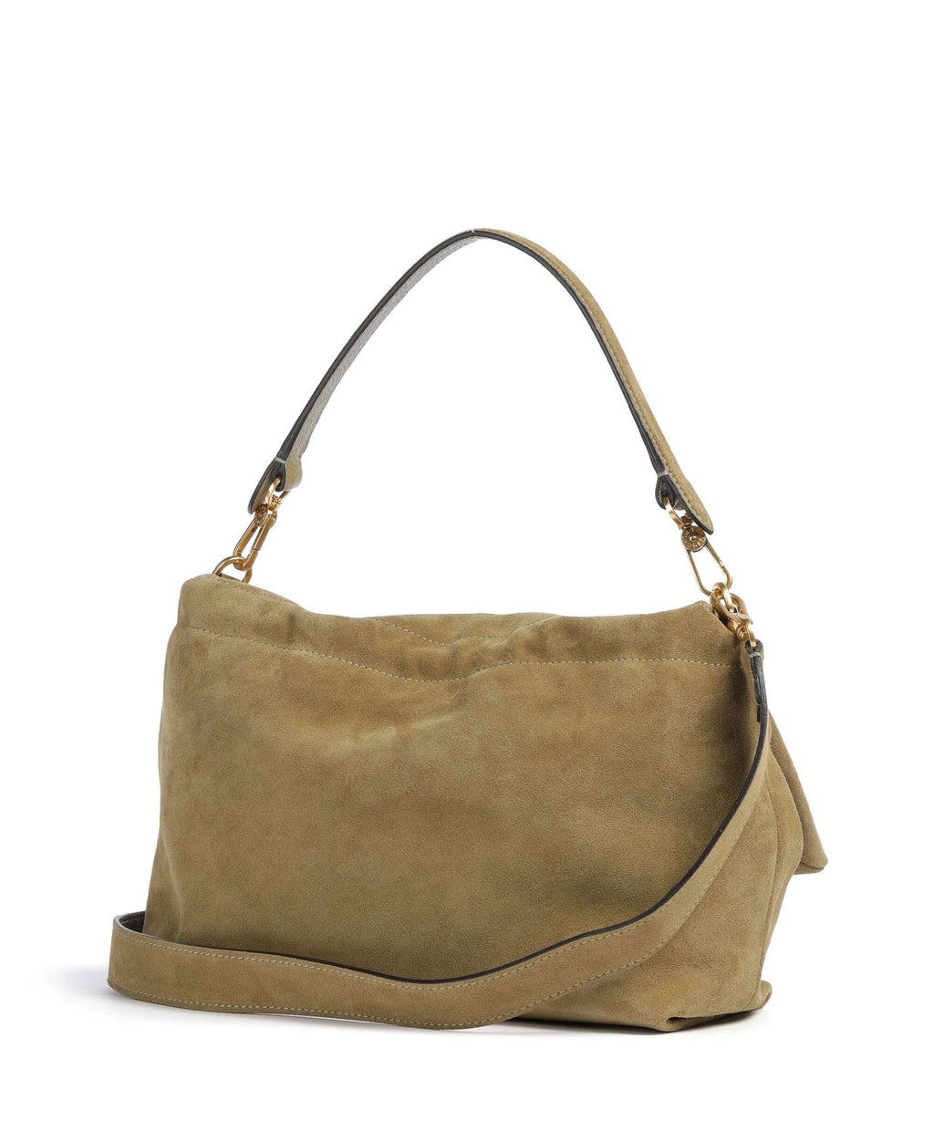 Abro Suede Temi Large Shoulder bag mud