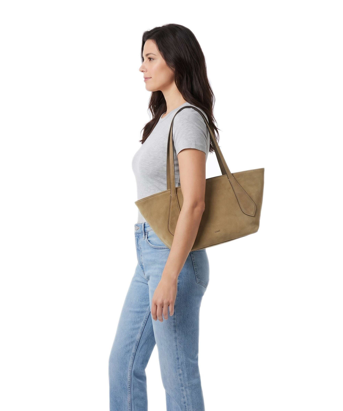 Abro Suede Carina Tote bag mud
