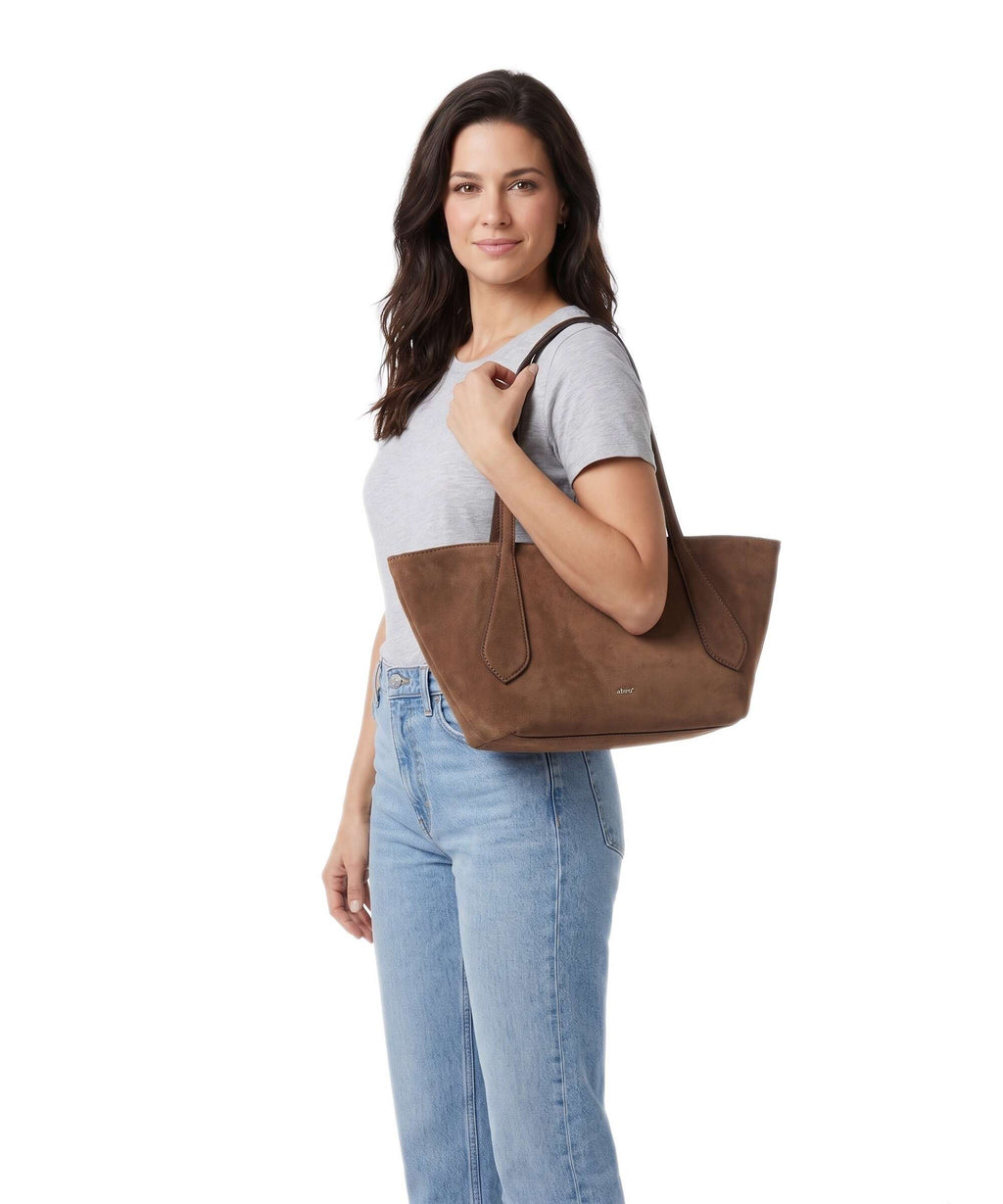 Abro Suede Carina Tote bag wood