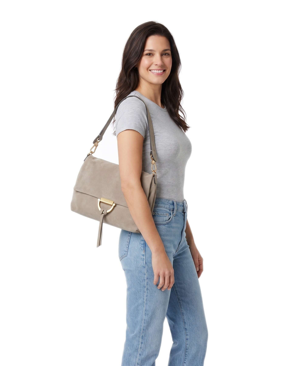 Abro Suede Temi Medium Shoulder bag siena