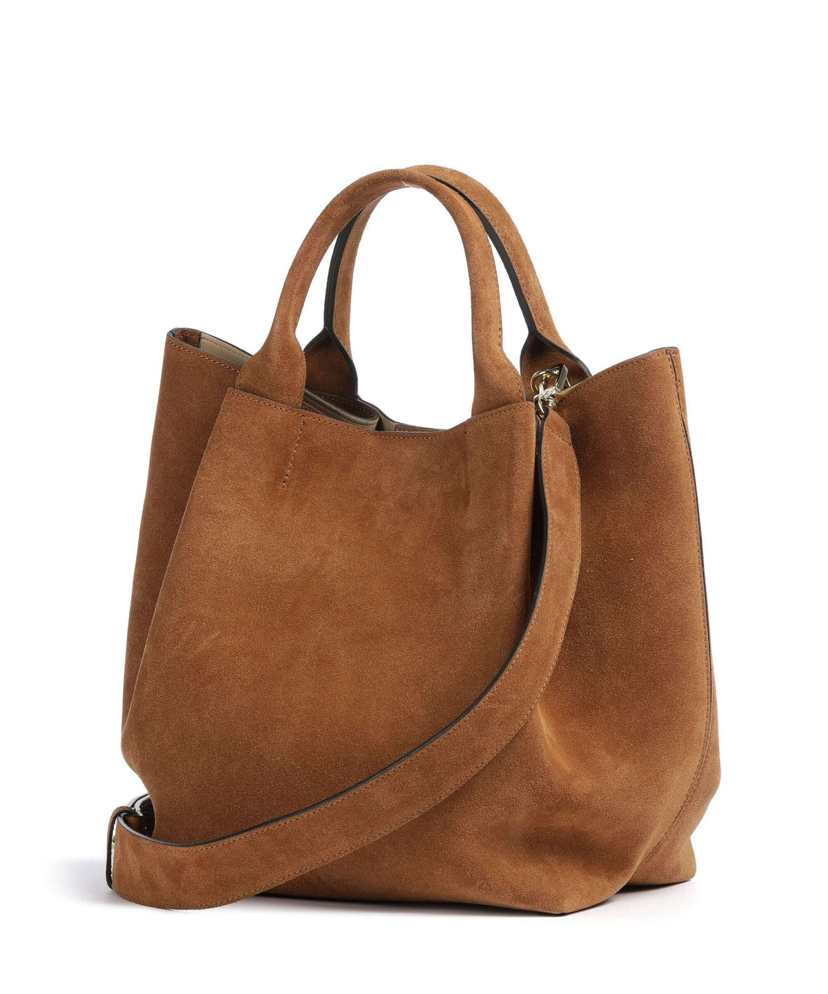 Abro Suede Essential Medium Handbag cuoio