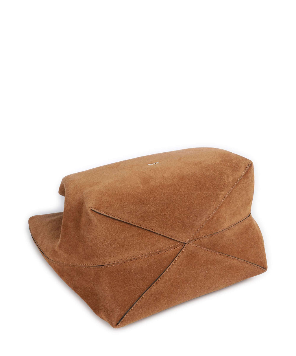 Abro Suede Essential Medium Handbag cuoio
