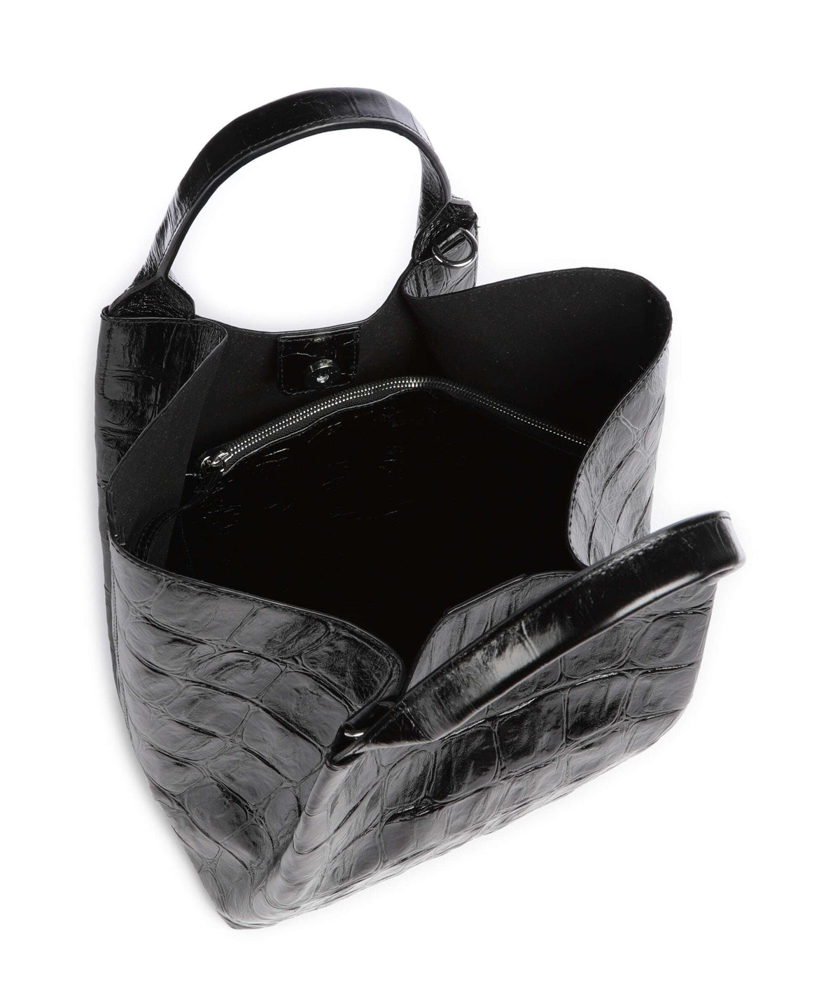 Abro Maxi Cocco Essential Medium Handbag black/nickel