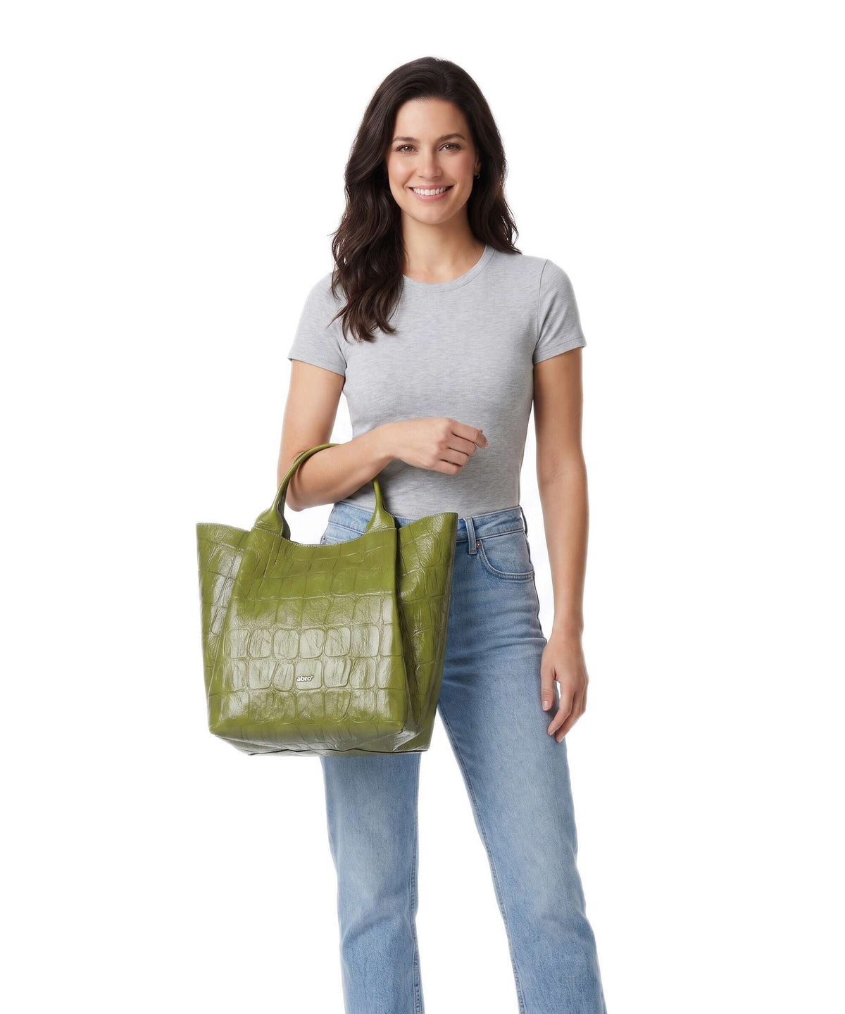 Abro Maxi Cocco Essential Medium Handbag lime
