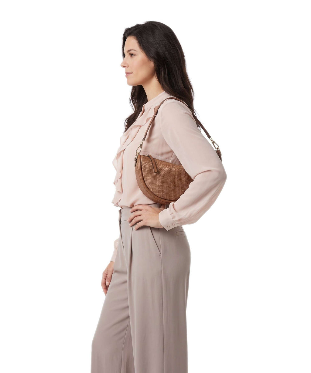 Abro Raffia Intreccio Willow Hobo bag caramel/cognac