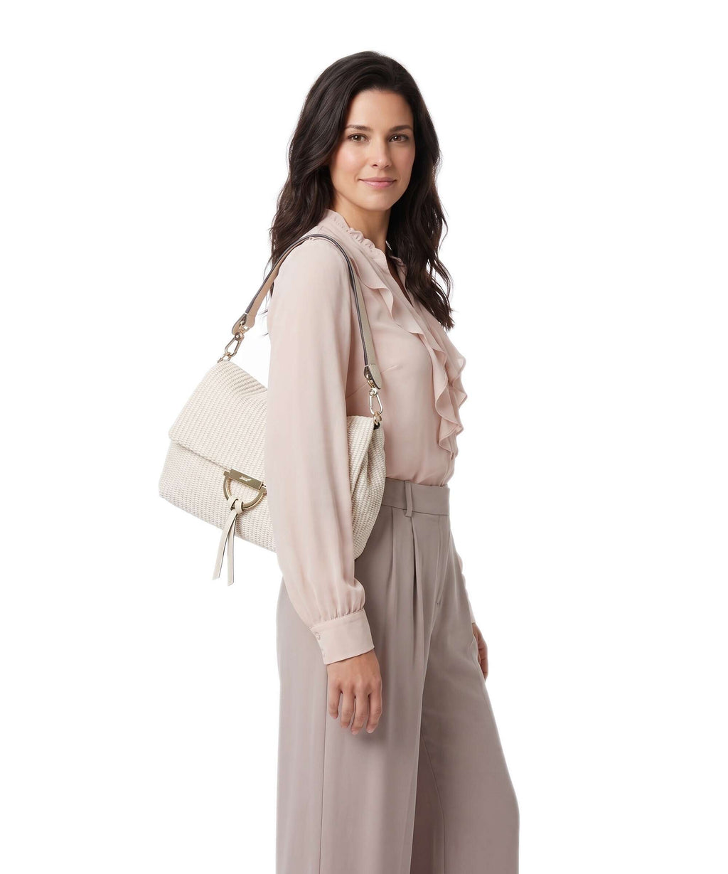 Abro Raffia Classica Temi Medium Shoulder bag beige