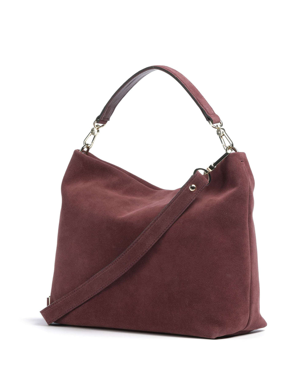 Abro Suede Kaia Hobo bag bordeaux