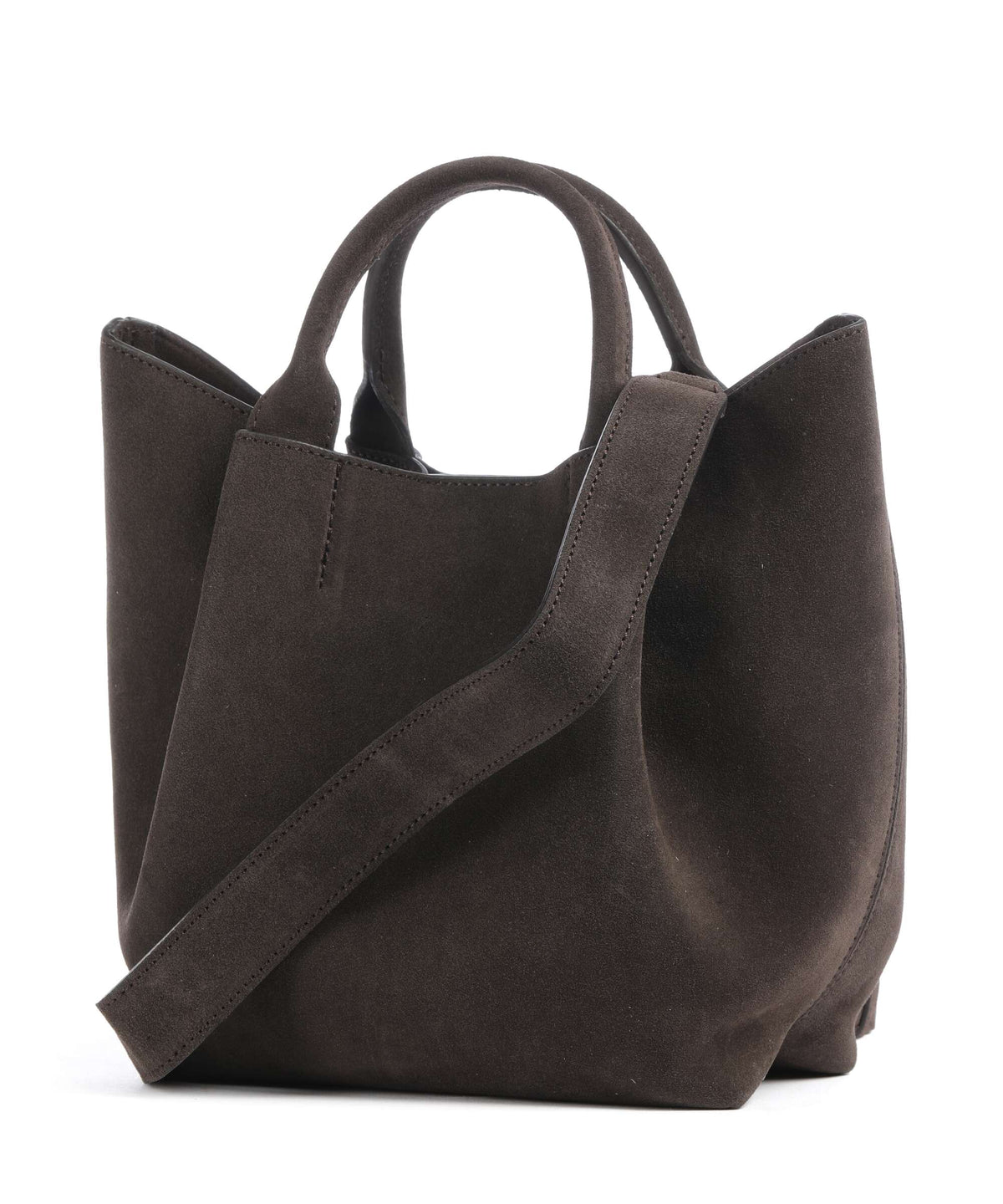 Abro Suede Essential Small Handbag dark brown