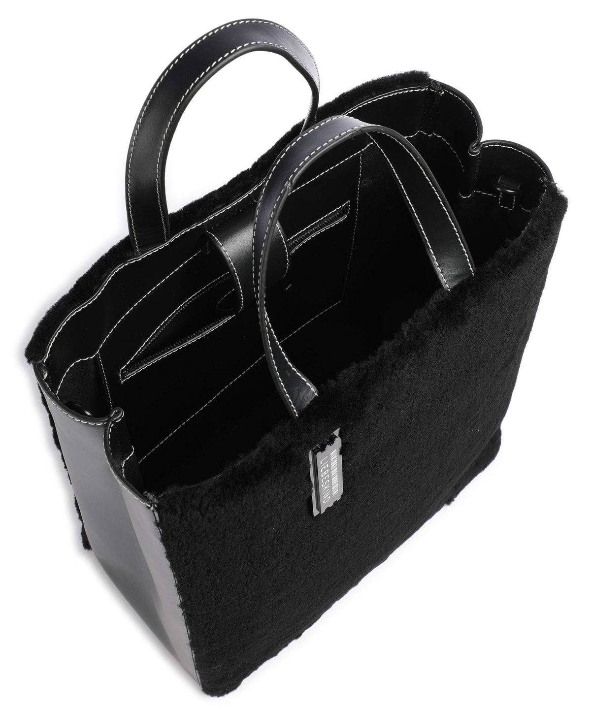Liebeskind Paper Bag Shearling M Handbag black
