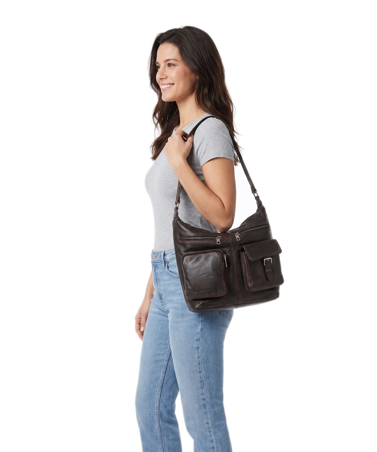 Liebeskind Andrea Lamb Snowcem M Hobo bag roasted coconut