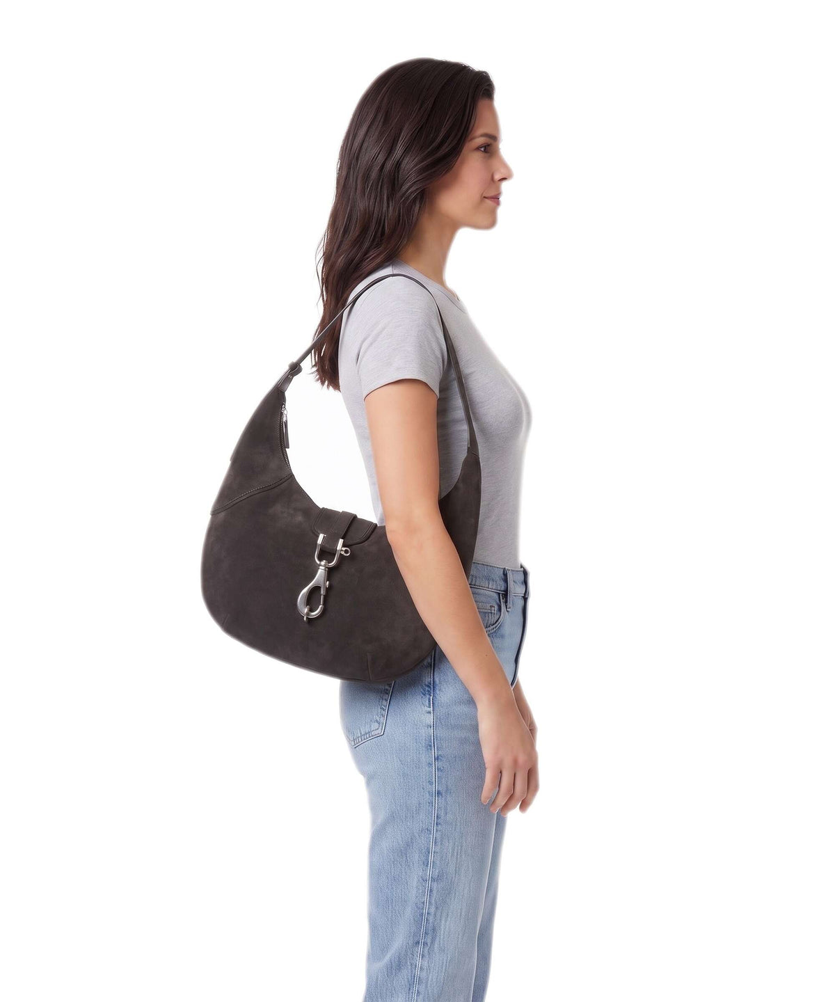 Liebeskind Ryker Suede M Hobo bag deep soil