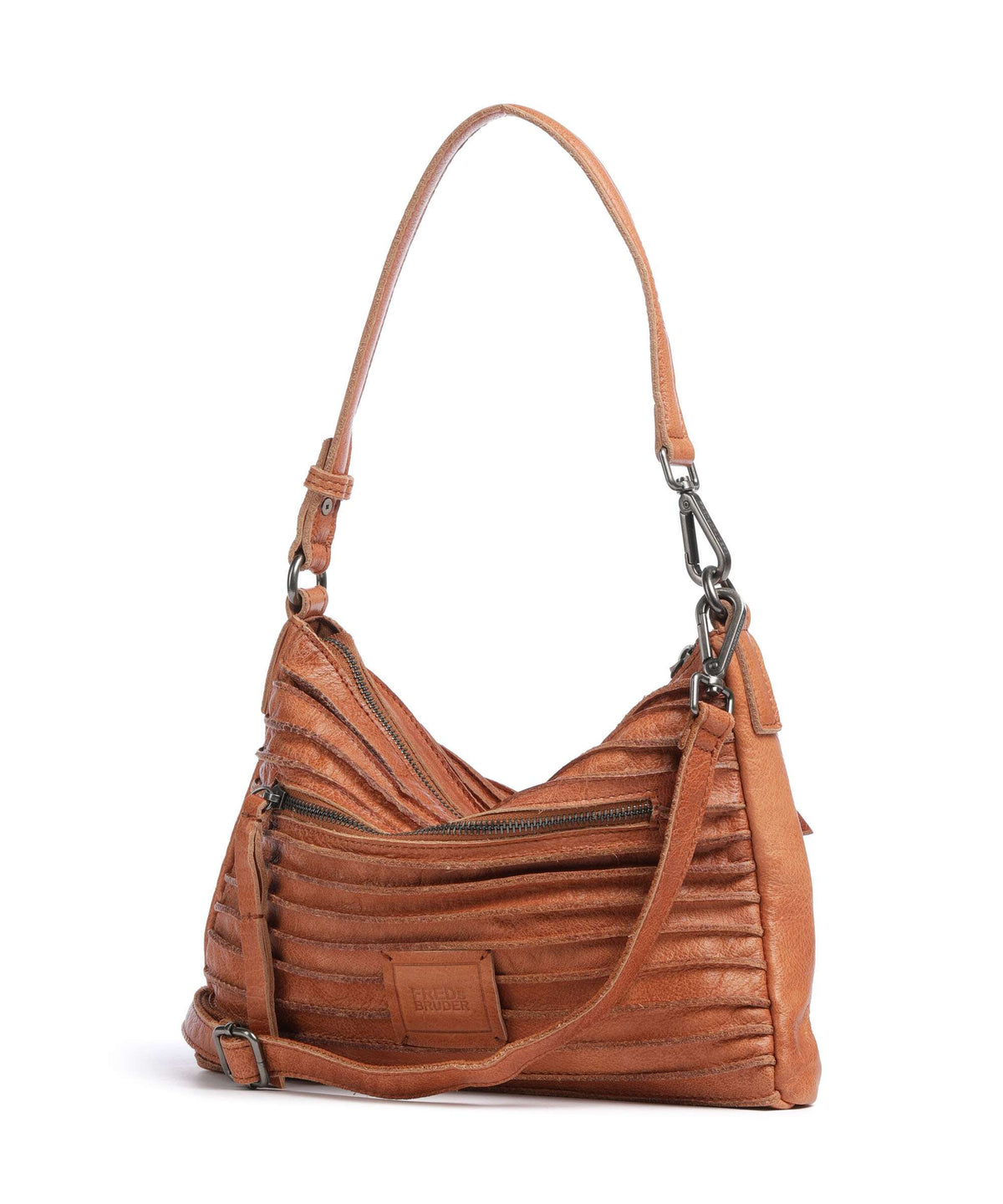 FredsBruder Bestseller Riffel Hobo bag dark caramel
