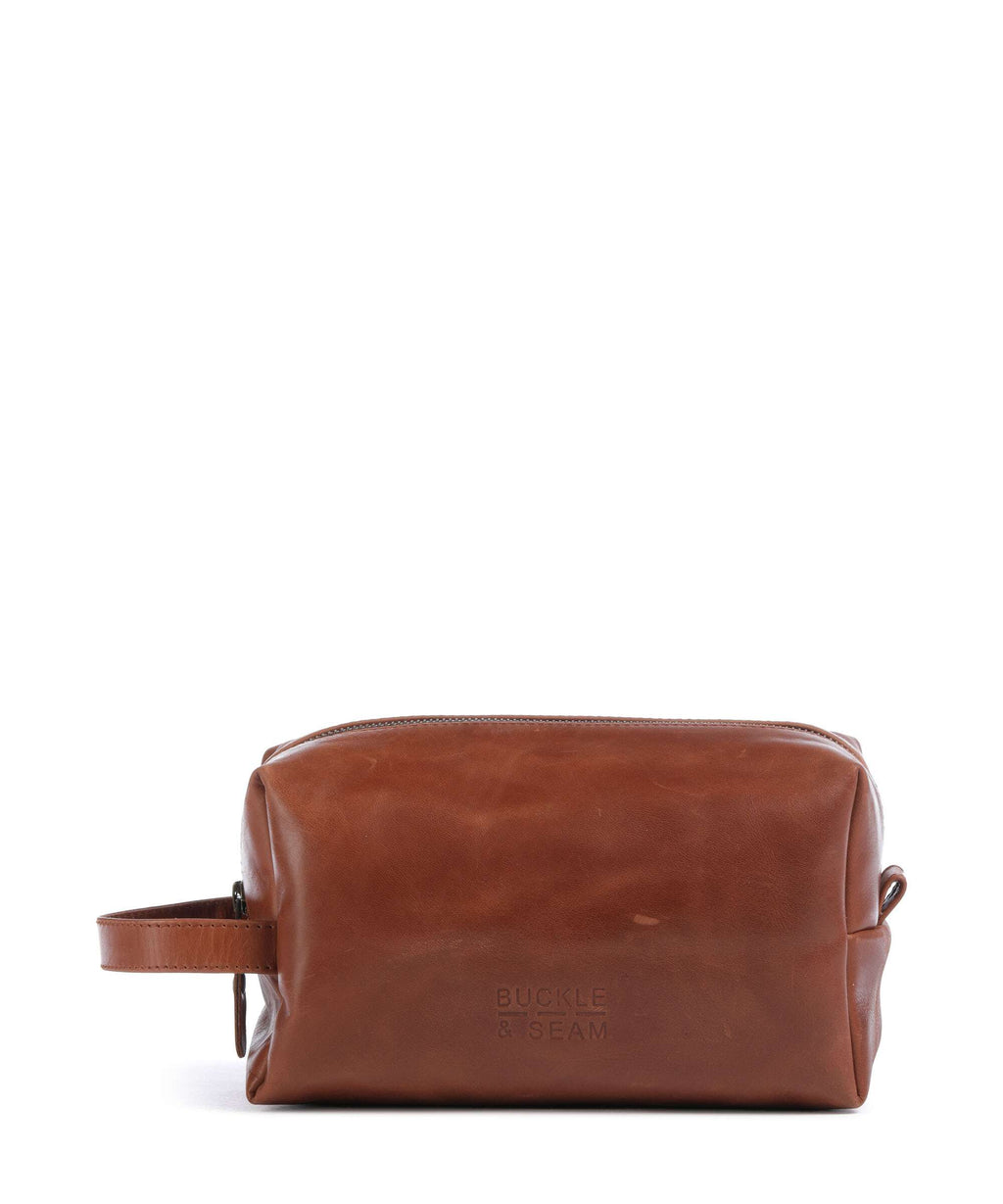 Buckle & Seam Crazy Horse Everest Toiletry bag cognac