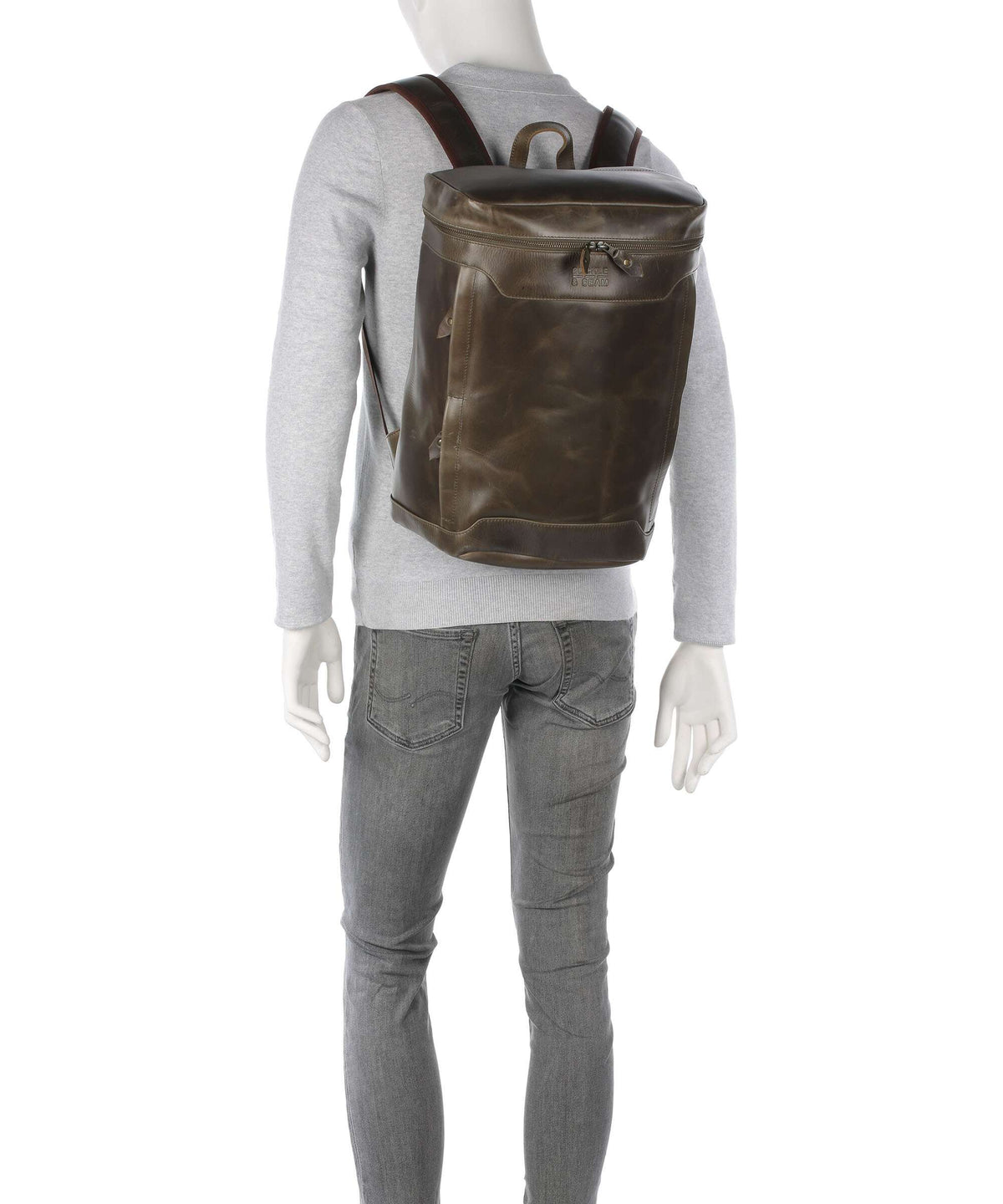 Buckle & Seam Crazy Horse Siwa Backpack olive