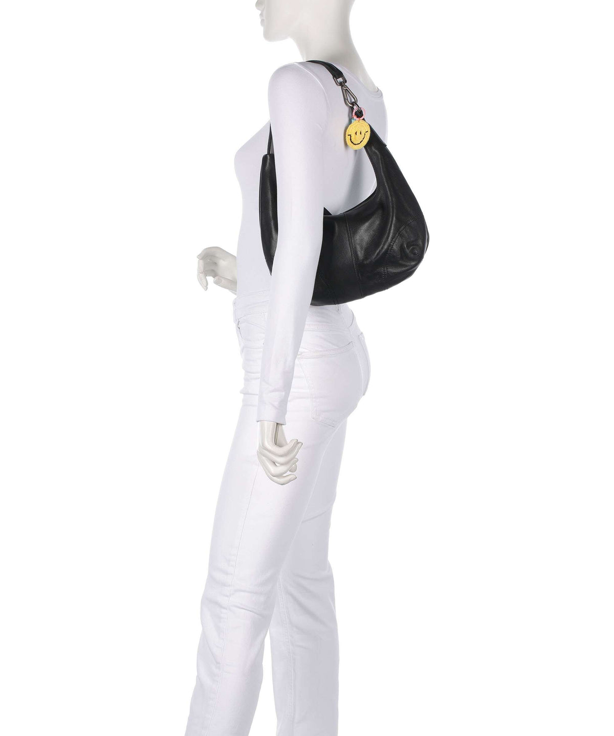 FredsBruder Take A Smile Midi Hobo bag black