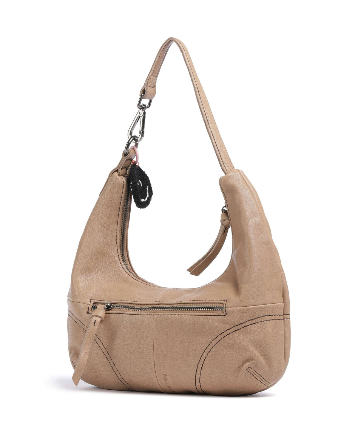 FredsBruder Take A Smile Midi Hobo bag milk coffee