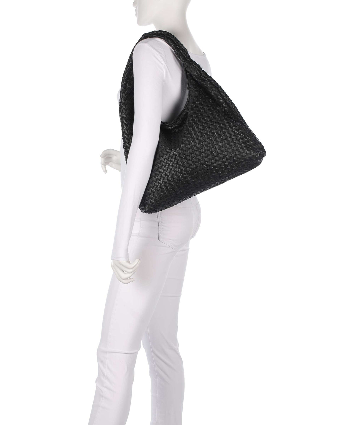 Les Visionnaires Jade Weave Silky Hobo bag black