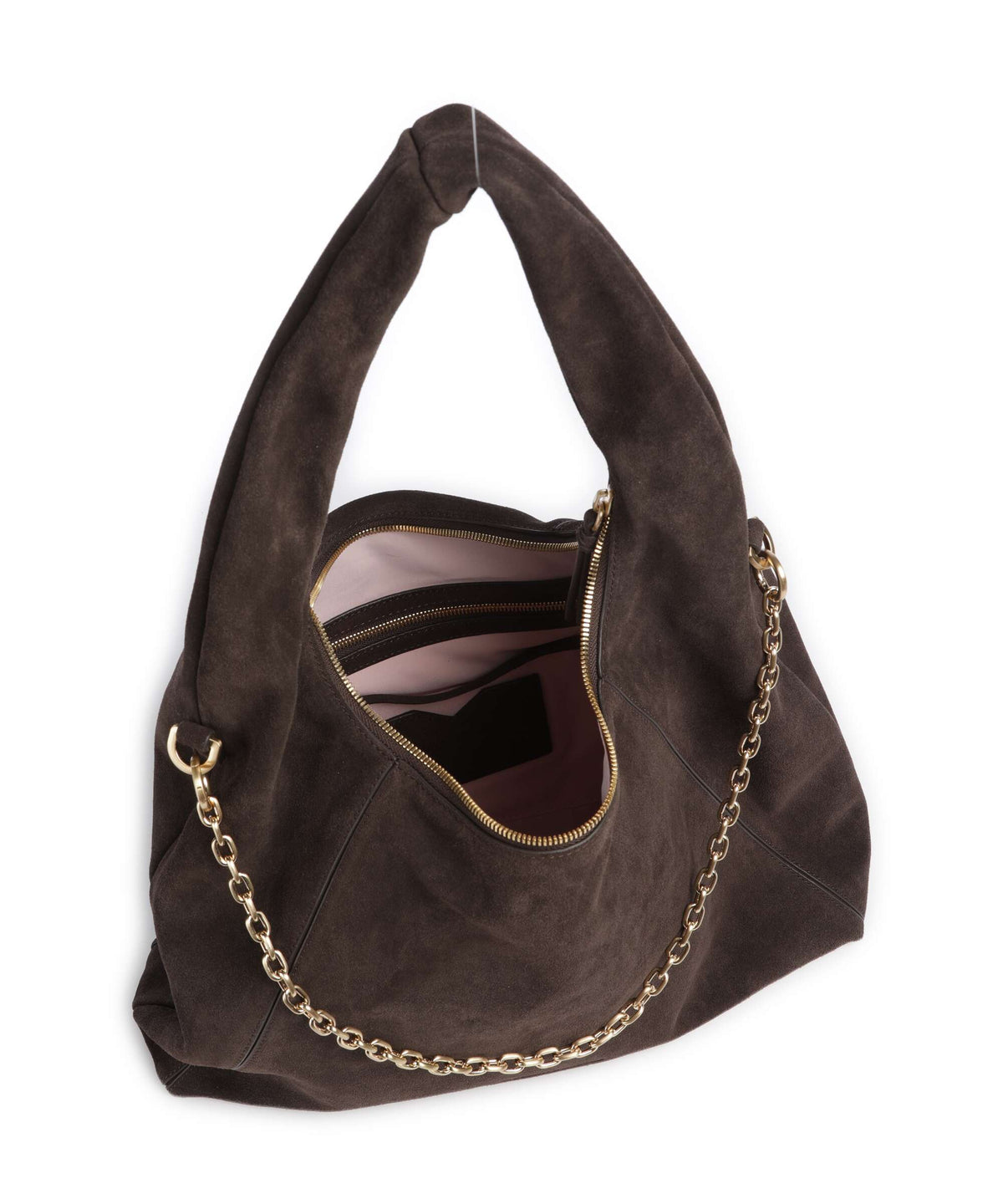 Les Visionnaires Jade Cozy Chain Hobo bag dark brown