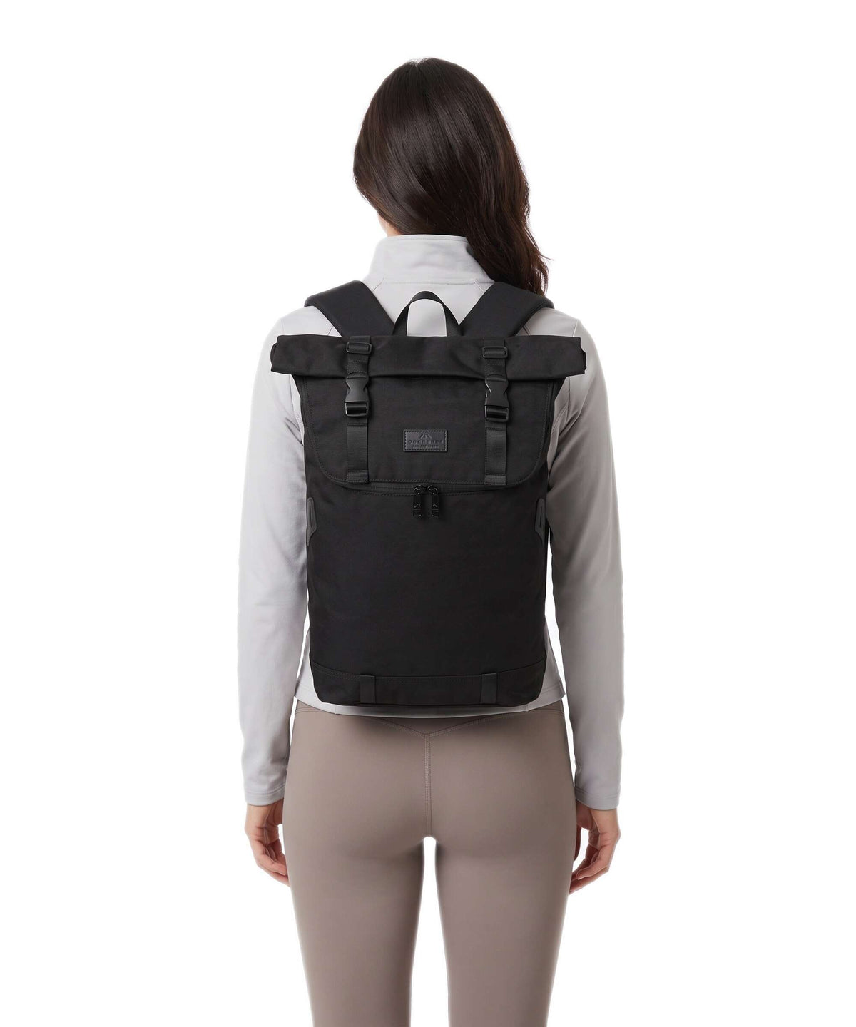 Doughnut Glossy Blocking Christopher Rolltop backpack black