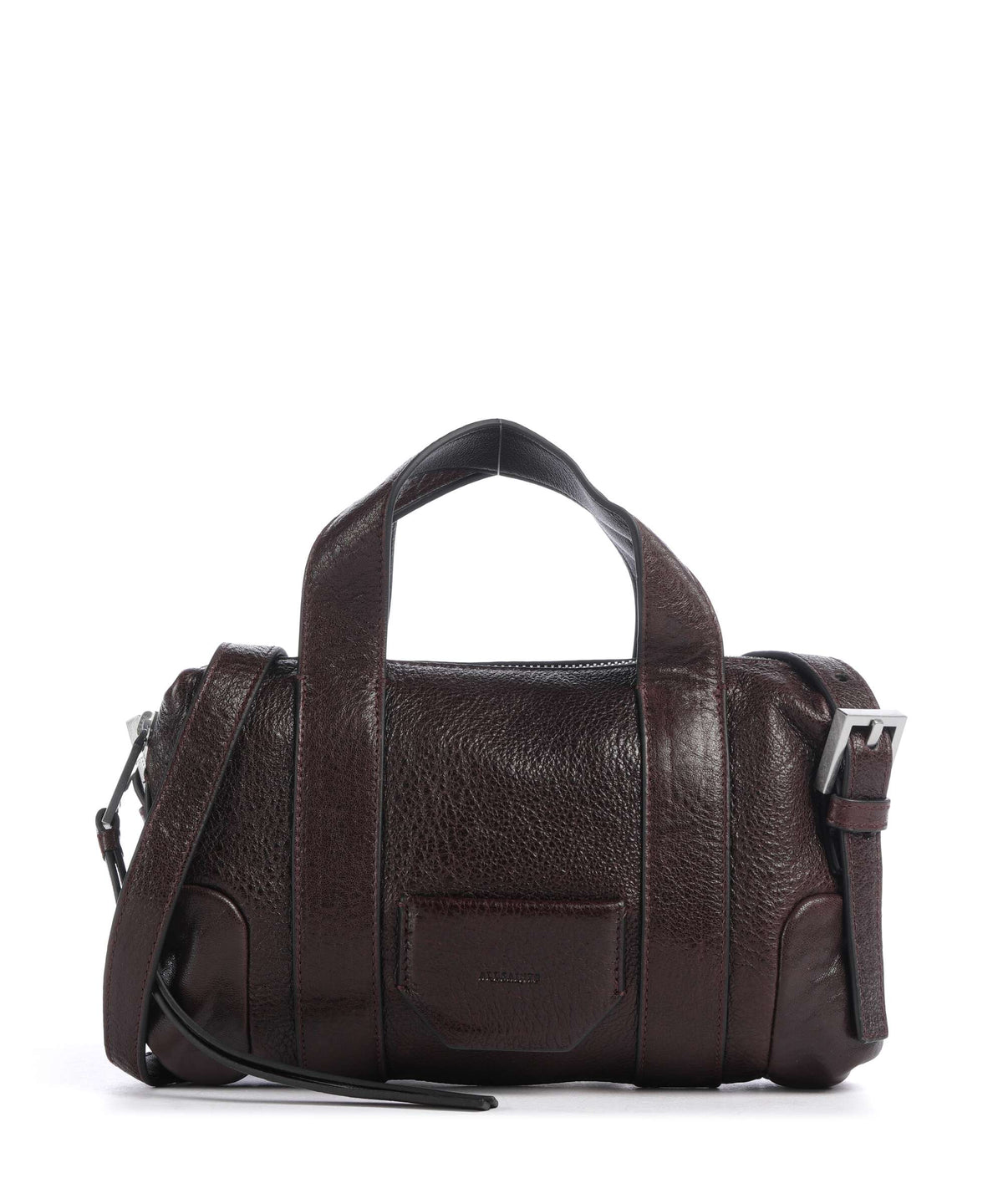 AllSaints Ares Compact Crossbody bag burnt umber red/silver