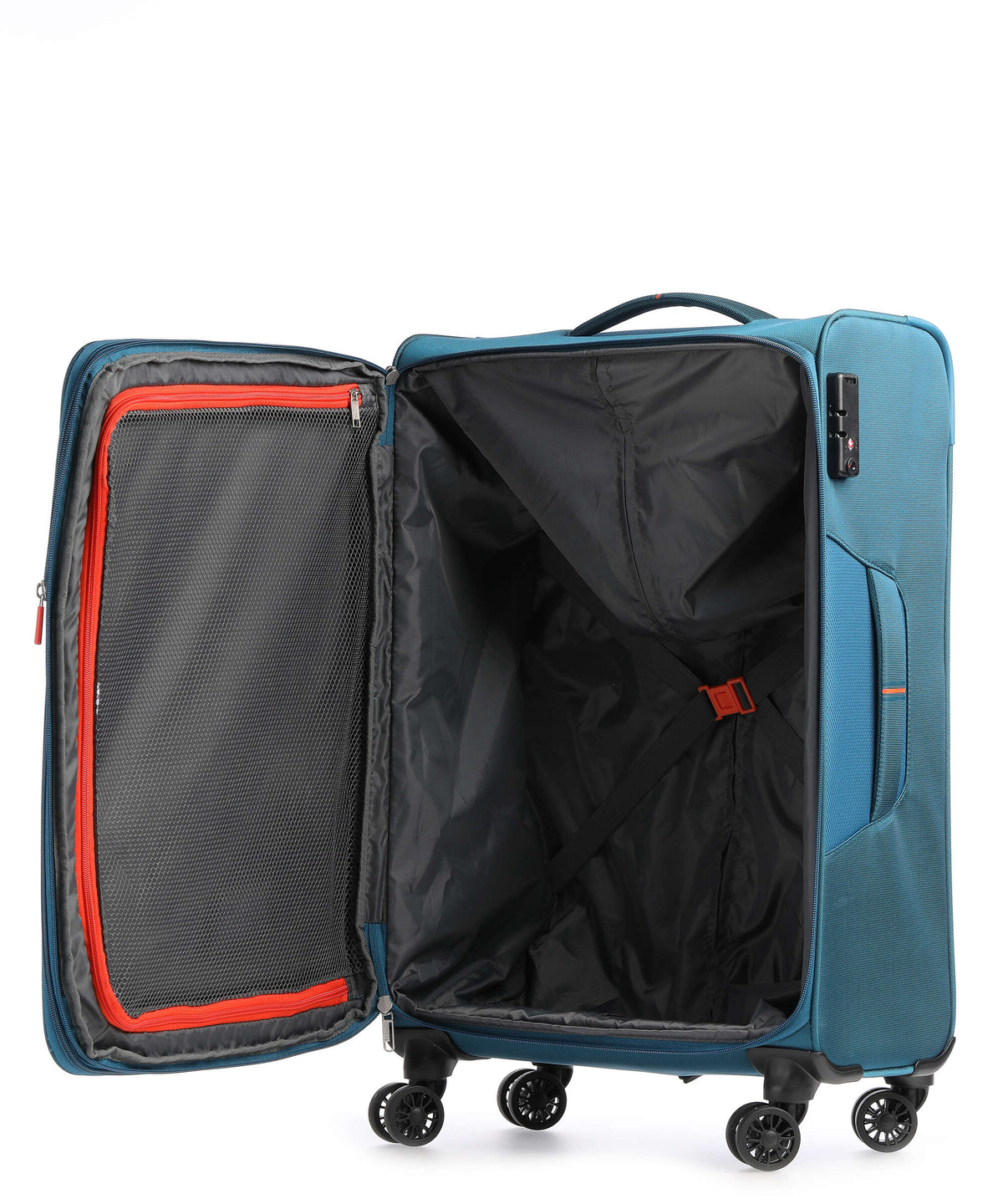 American Tourister Crosstrack Spinner (4 wheels) navy/orange