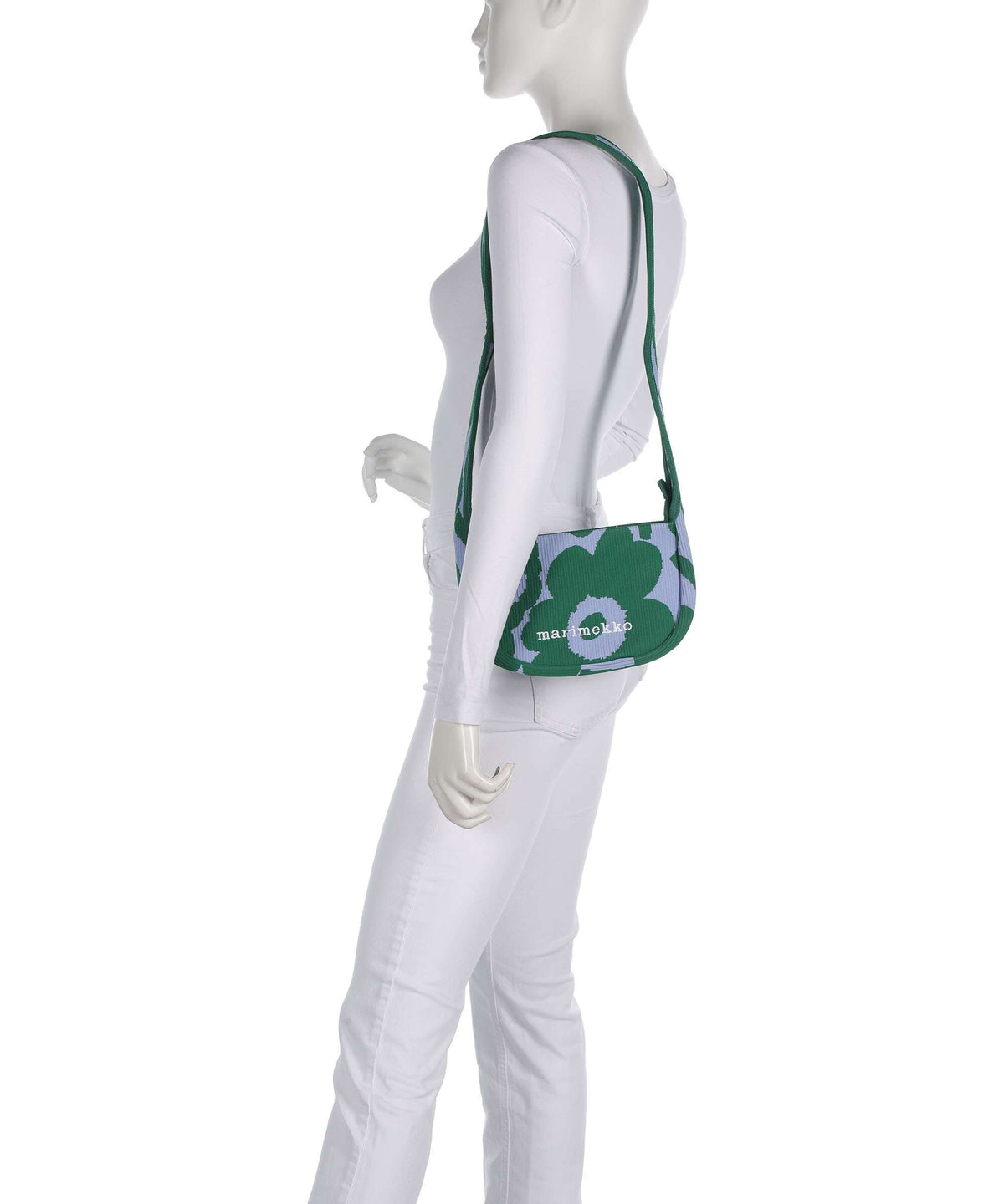 Marimekko Knitted Unikko Shoulder bag dark green/blue