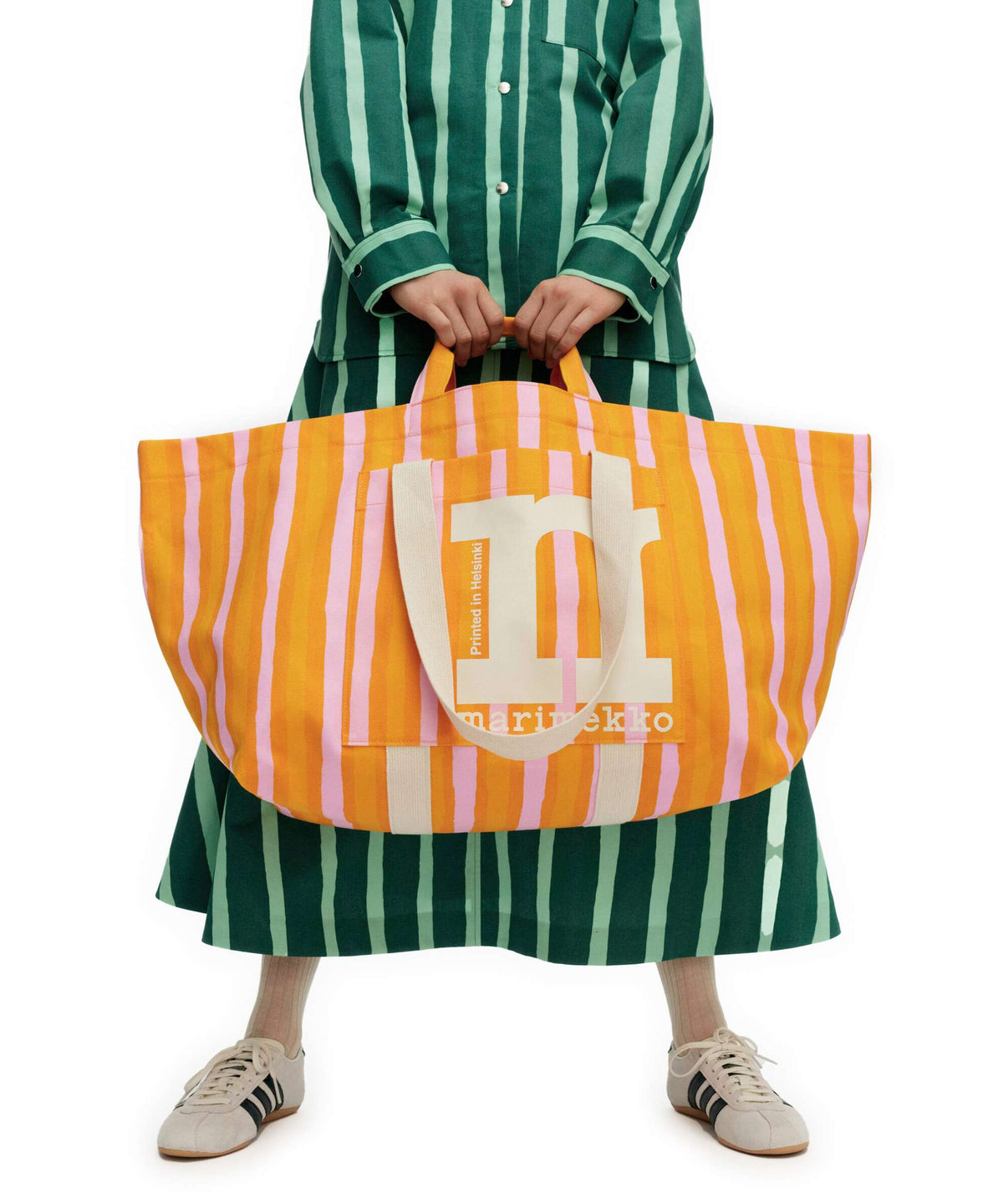 Marimekko Mono City XL Tote bag orange/pink