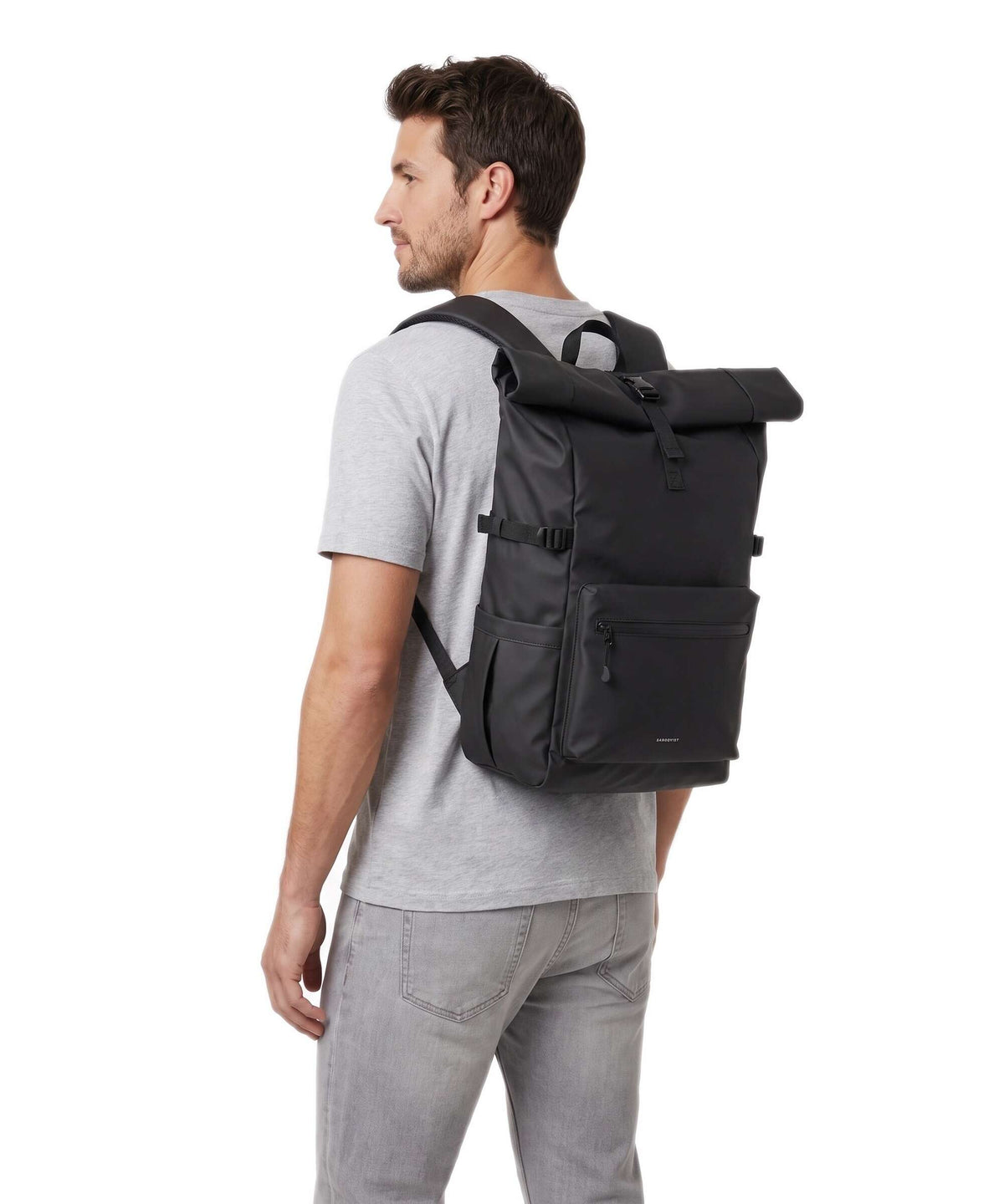 Sandqvist Stream L Rolltop backpack black