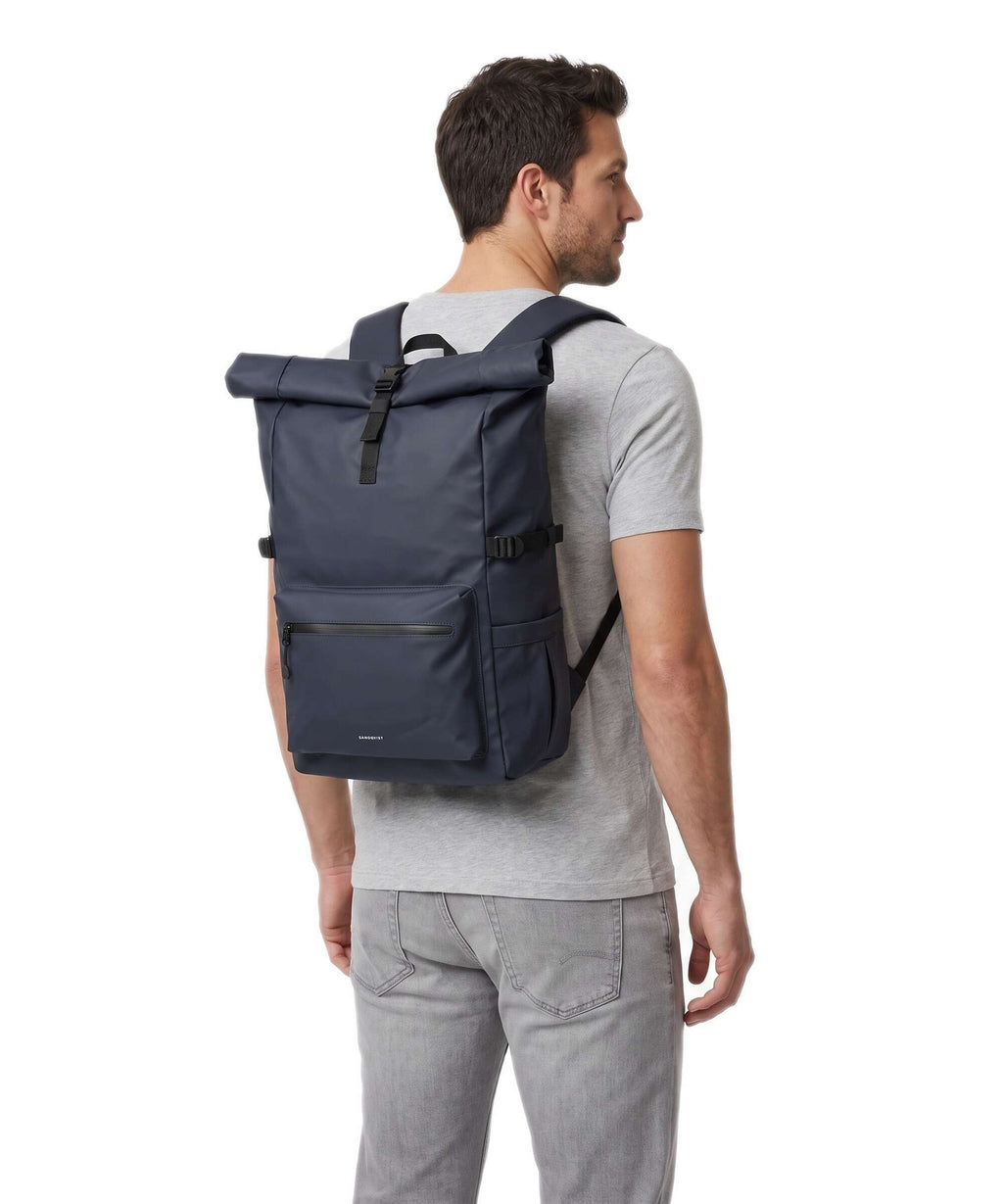 Sandqvist Stream L Rolltop backpack navy
