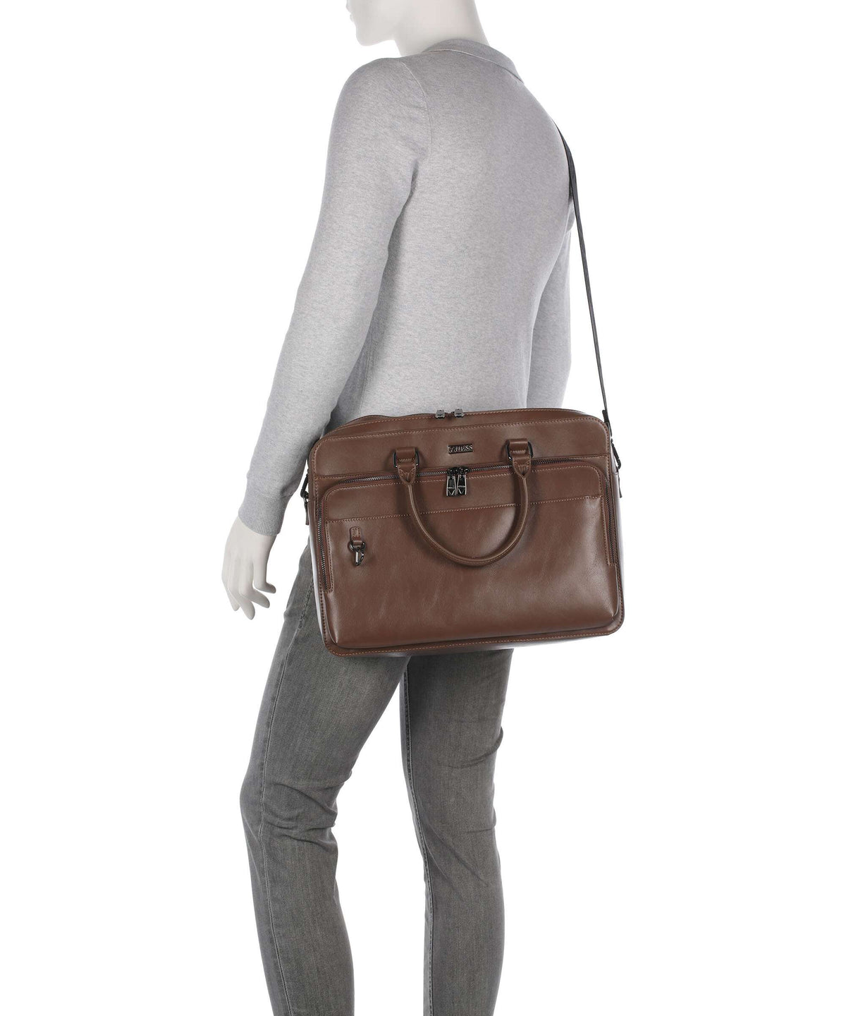 Guess Boston Briefcase dark oak