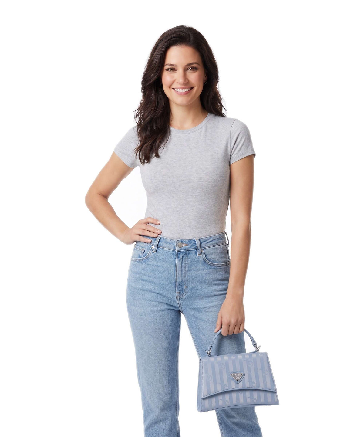 Maison Mollerus Vinerus Romont Handbag metallic silber/sky