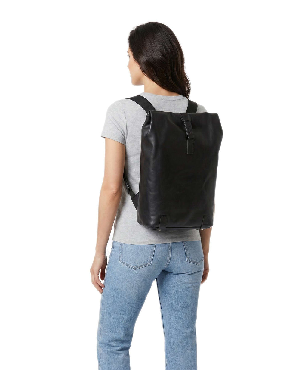 Brooks England Pickwick Leather Small Rolltop backpack black