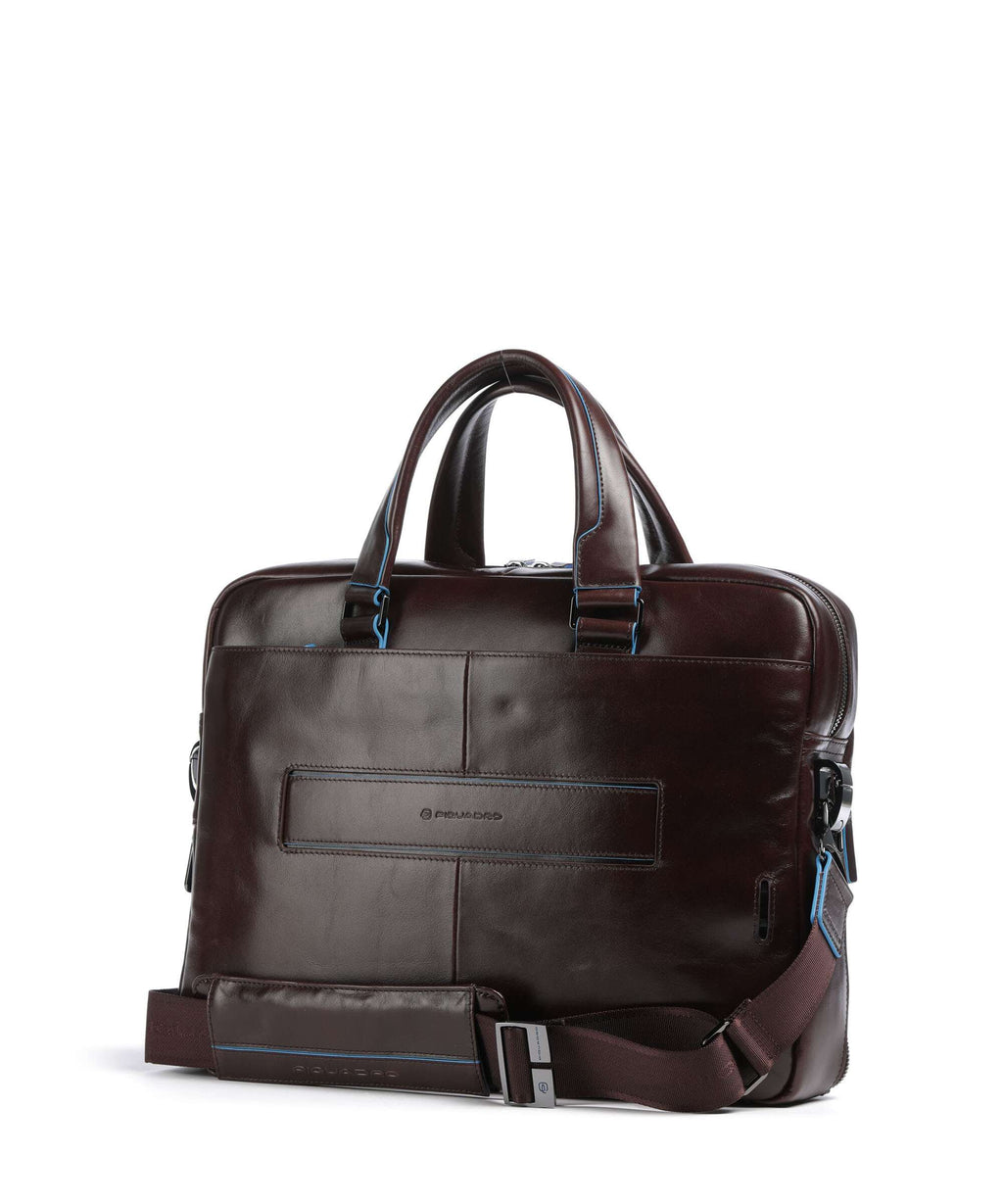 Piquadro Blue Square Briefcase mahogany