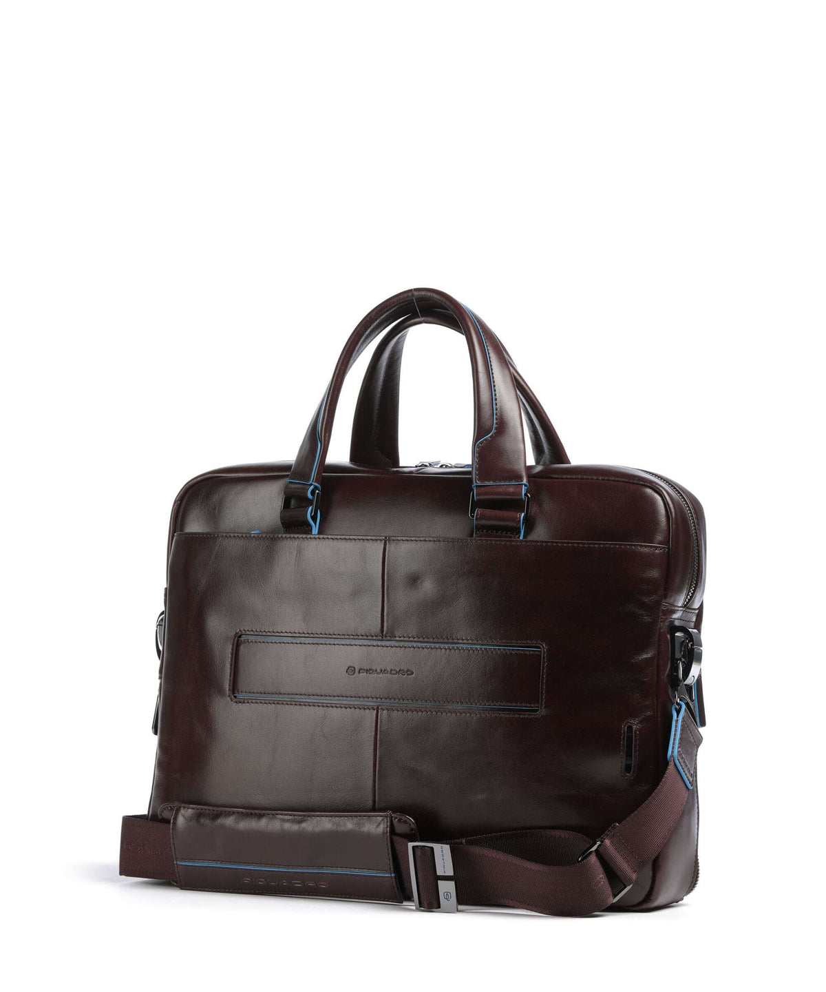 Piquadro Blue Square Briefcase mahogany