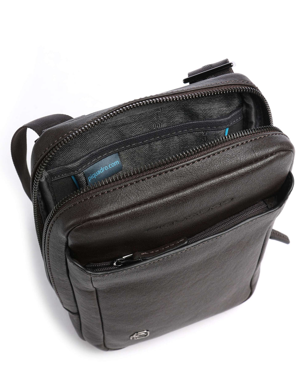 Piquadro Black Square Crossbody bag testa di moro