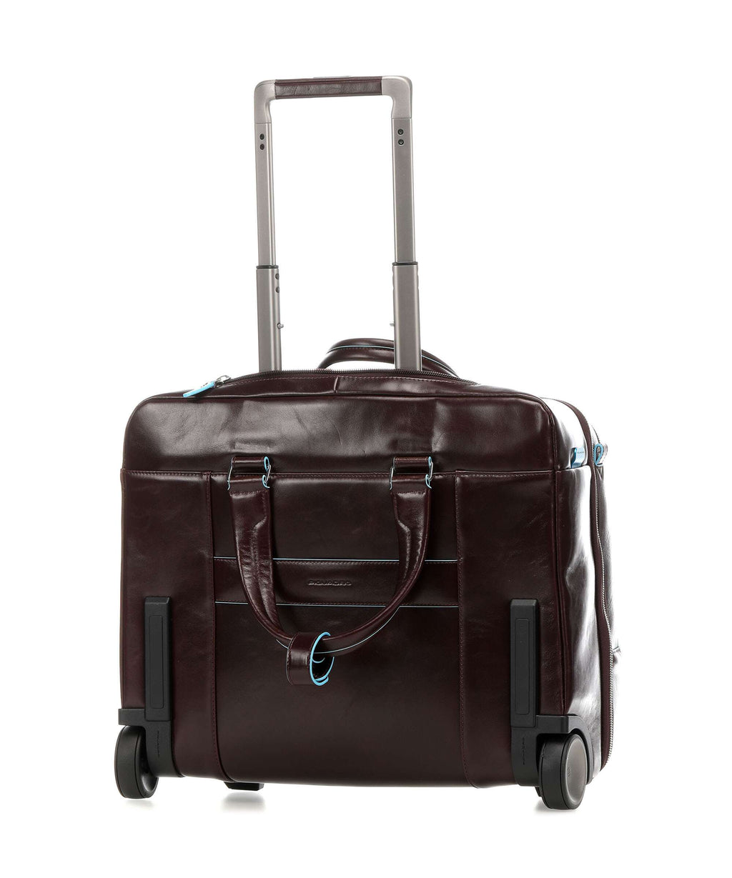 Piquadro Blue Square Rolling briefcase mahogany