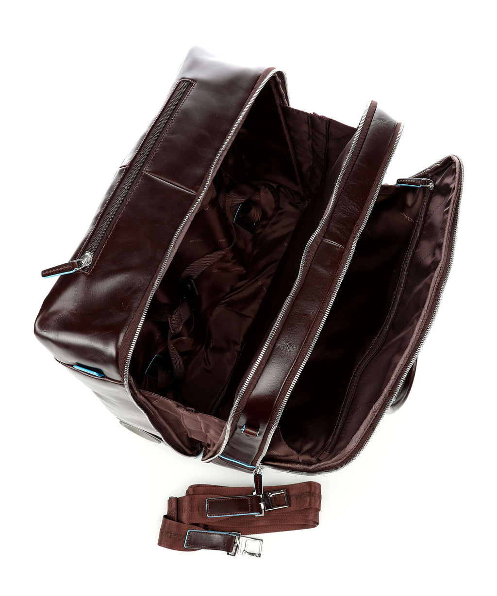 Piquadro Blue Square Rolling briefcase mahogany