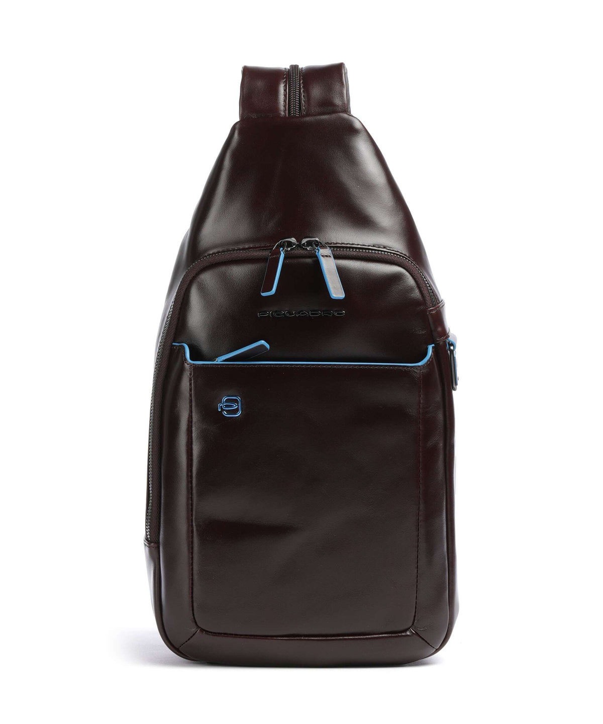 Piquadro Blue Square Sling bag mahogany