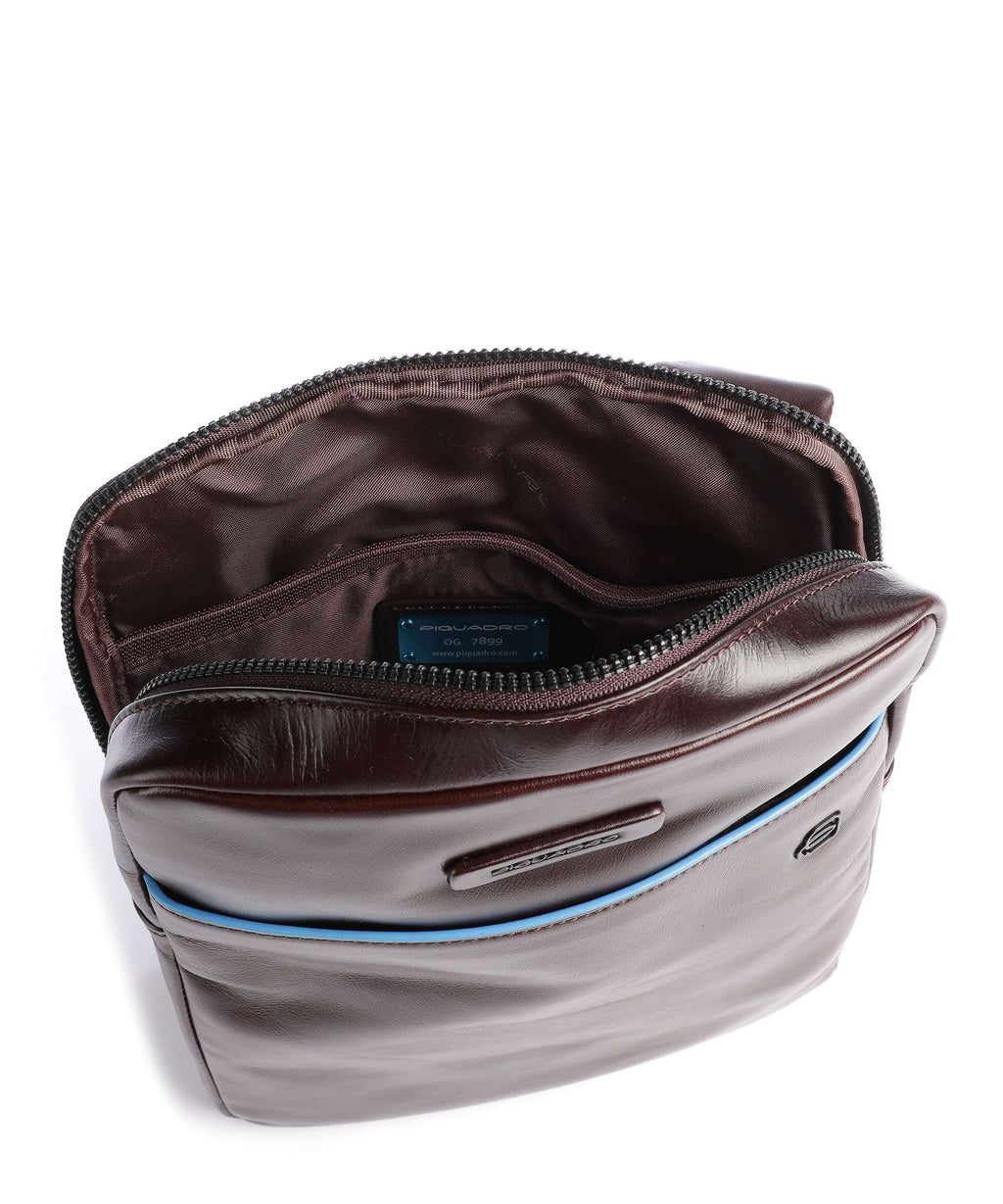 Piquadro Blue Square Revamp Crossbody bag mahogany