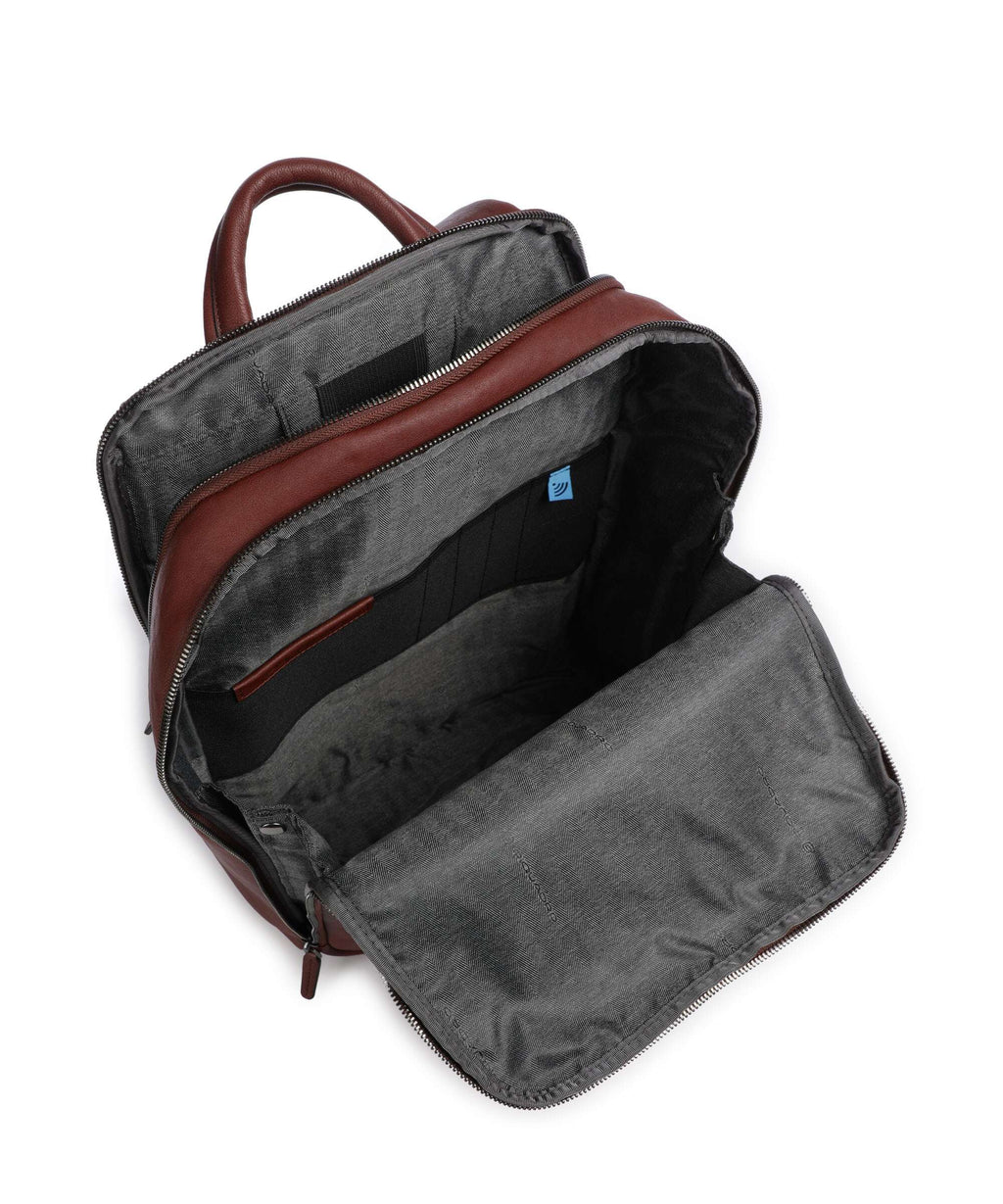 Piquadro Black Square Backpack tabacco