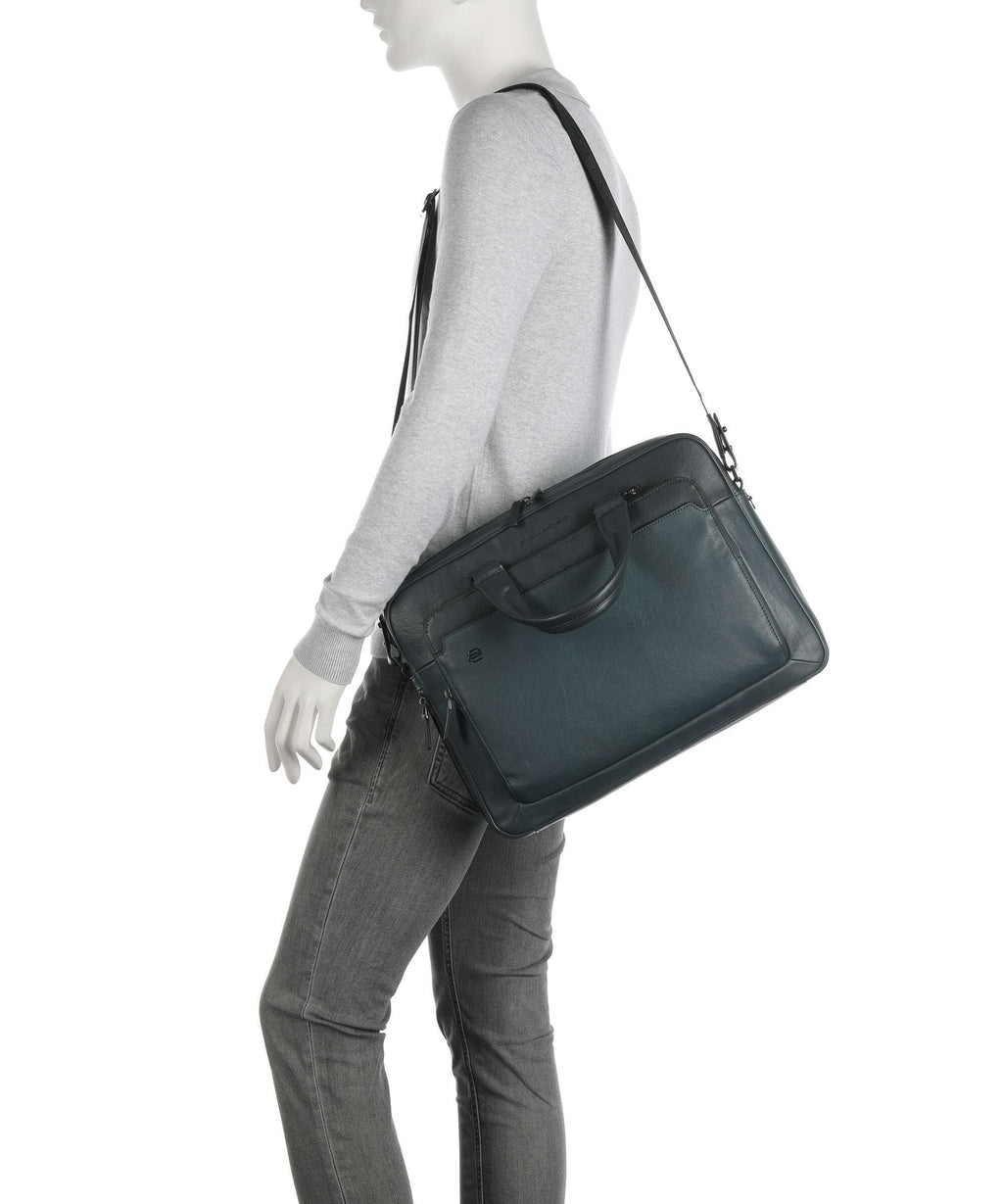 Piquadro Black Square Briefcase verde bosco/verde oliva