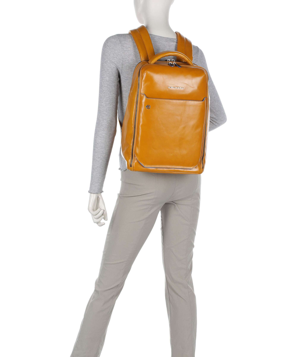 Piquadro Blue Square Backpack giallo zafferano