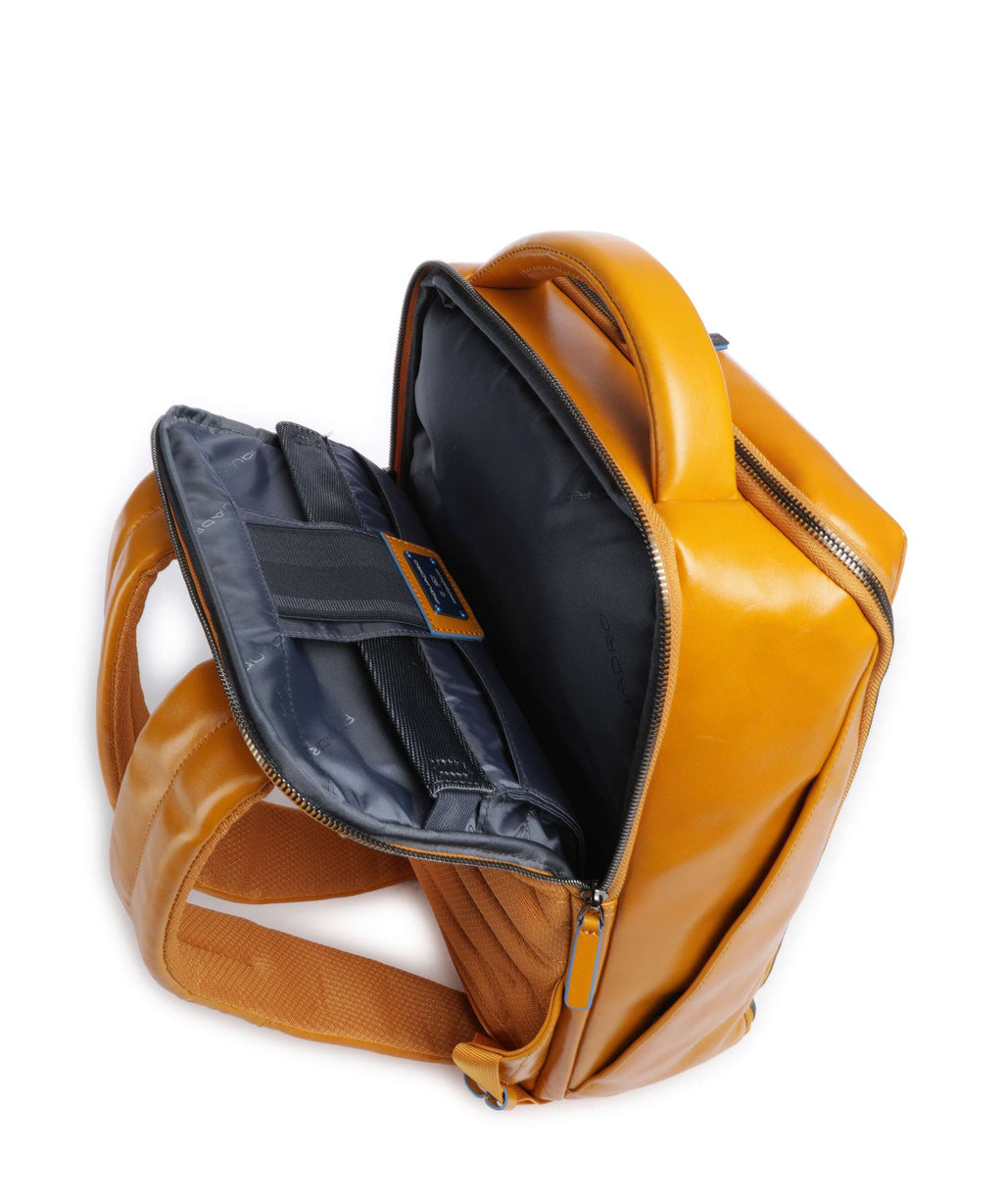 Piquadro Blue Square Backpack giallo zafferano